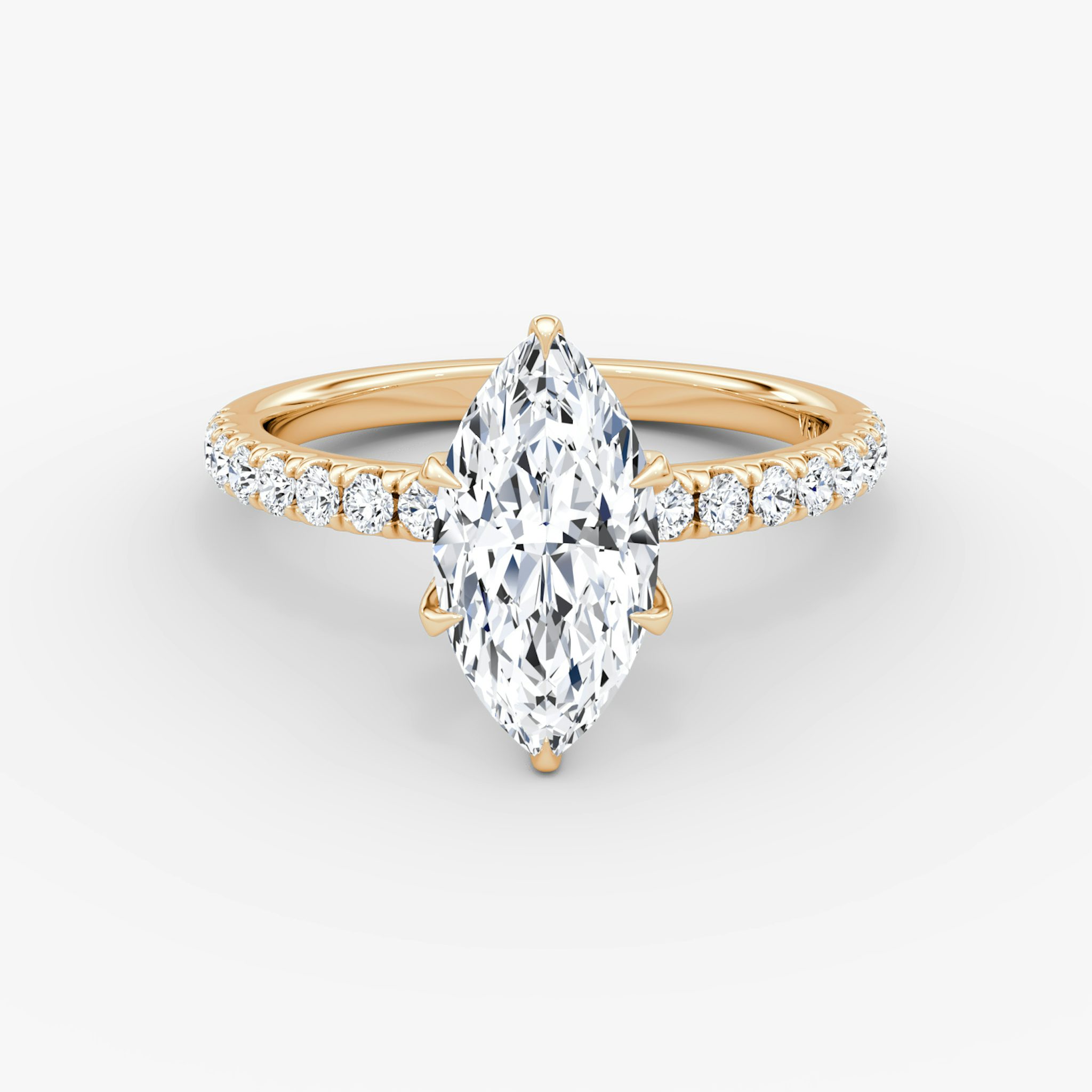 The V | Marquise | 14k | Rose Gold | bandAccent: Pavé | diamondOrientation: vertical | caratWeight: other