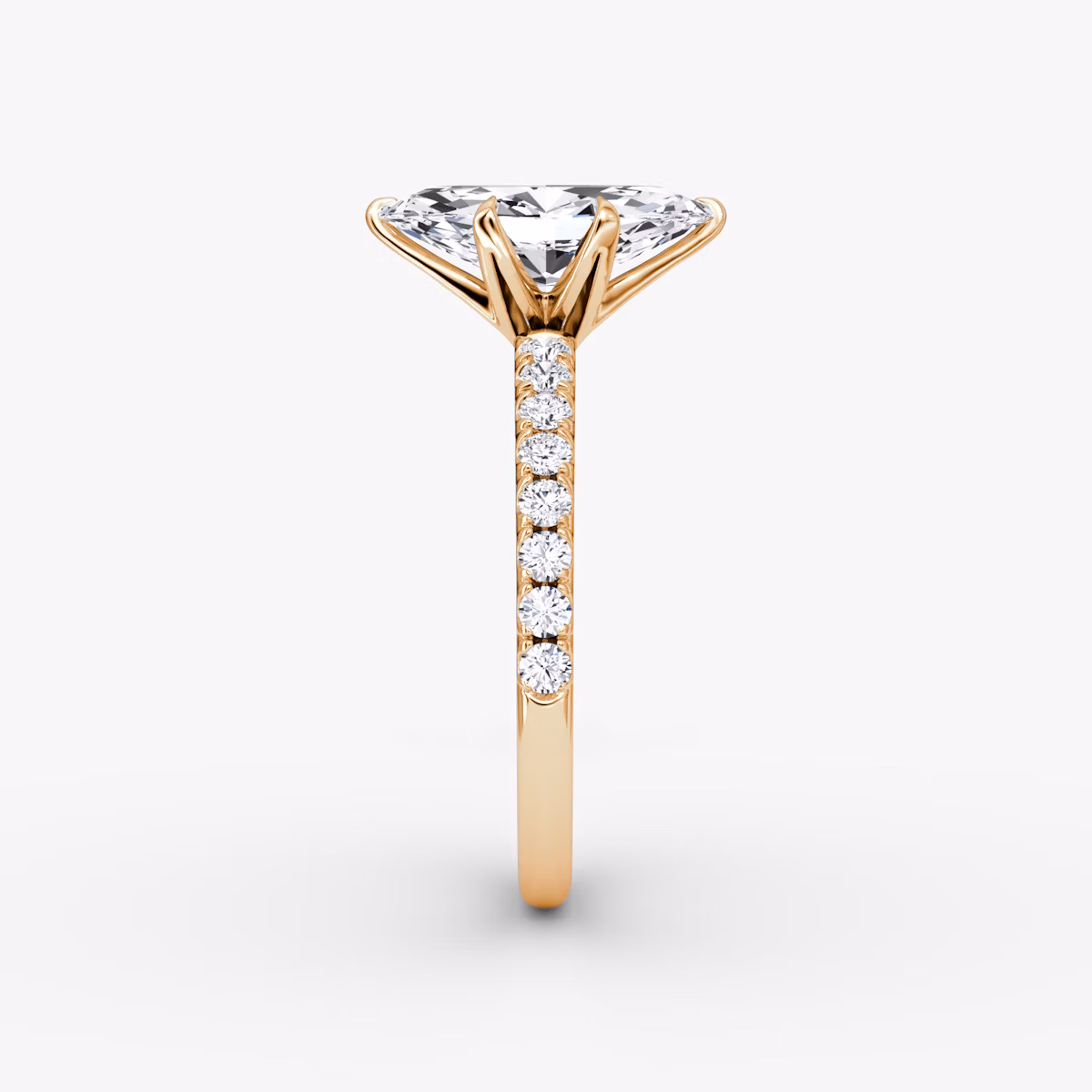 The V | Marquise | 14k | Rose Gold | bandAccent: Pavé | diamondOrientation: vertical | caratWeight: other