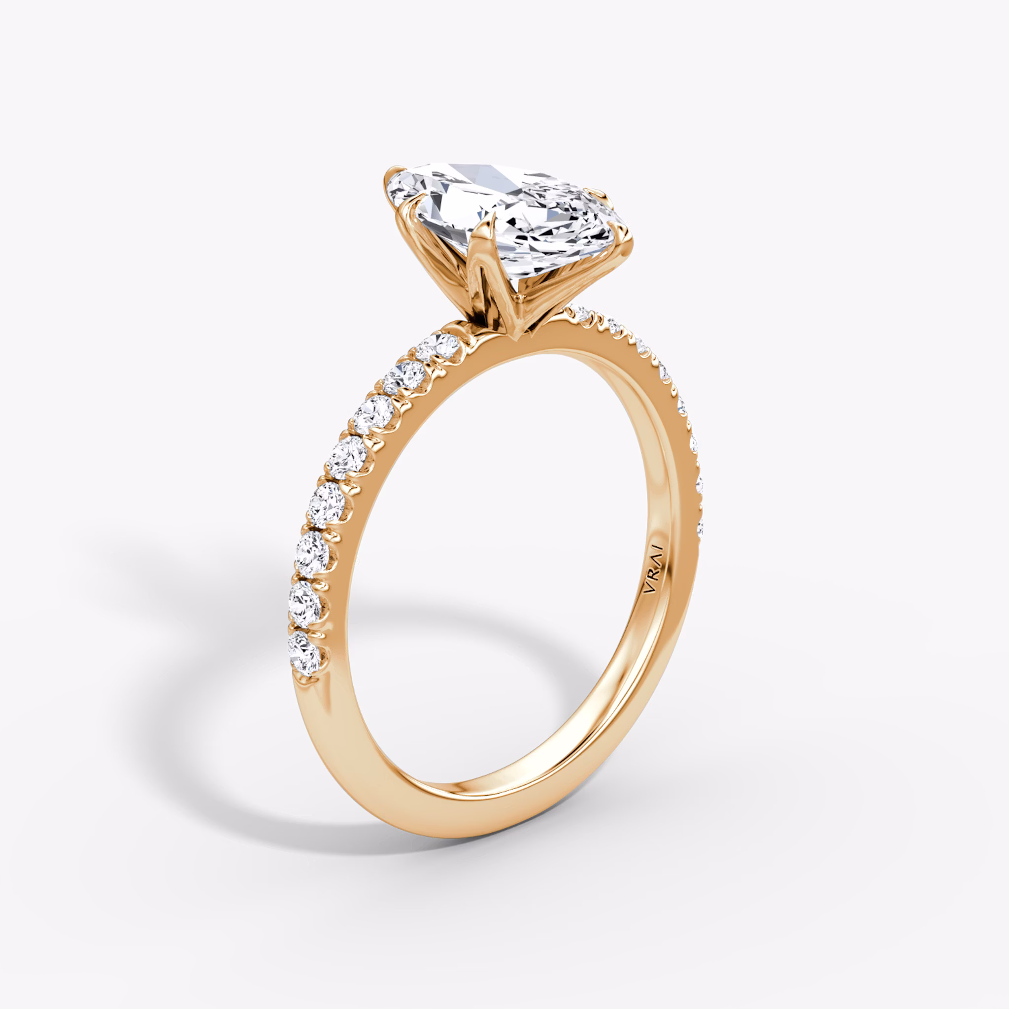 The V | Marquise | 14k | Rose Gold | bandAccent: Pavé | diamondOrientation: vertical | caratWeight: other