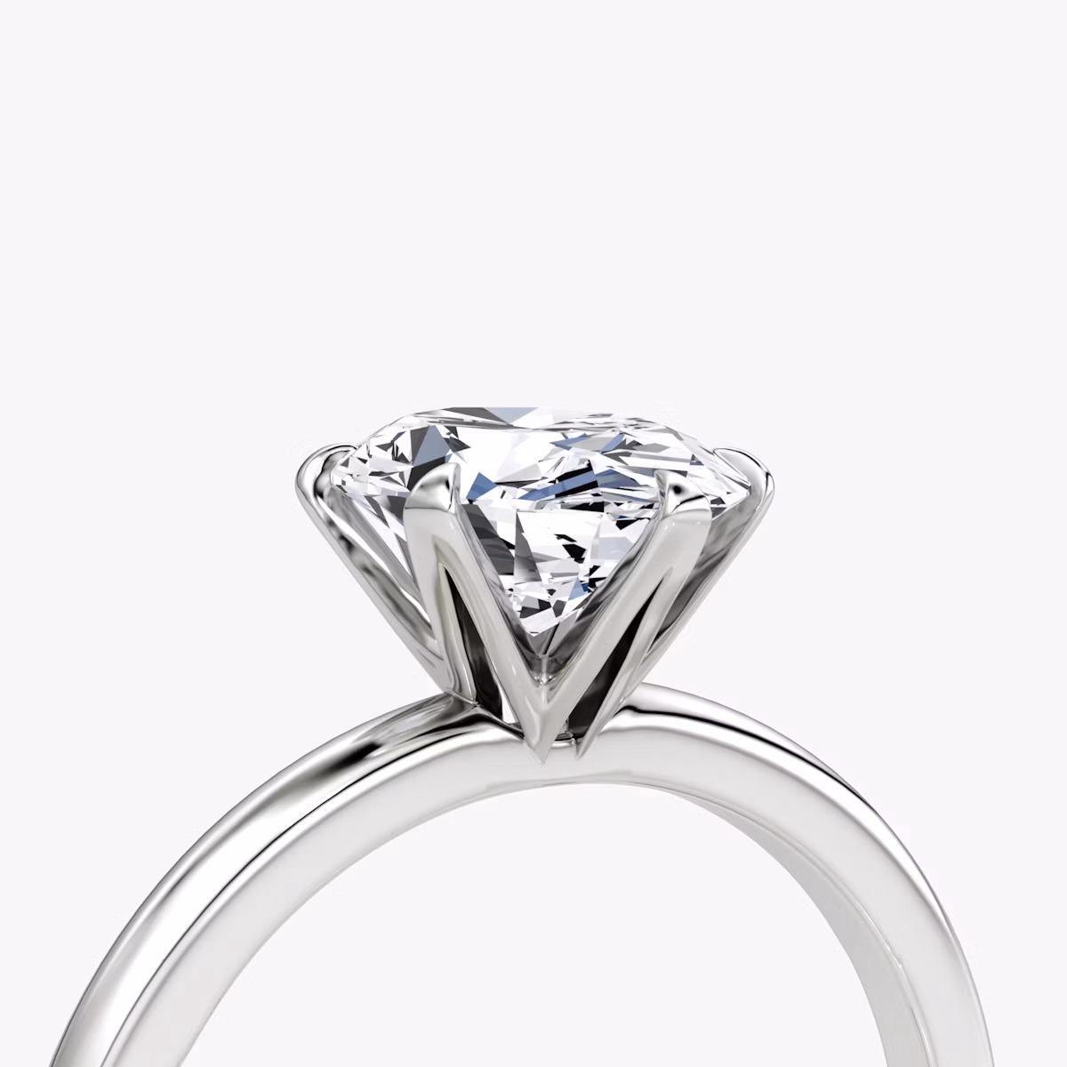 V | Oval | 18k | Oro blanco | bandAccent: Simple | diamondOrientation: vertical | caratWeight: other