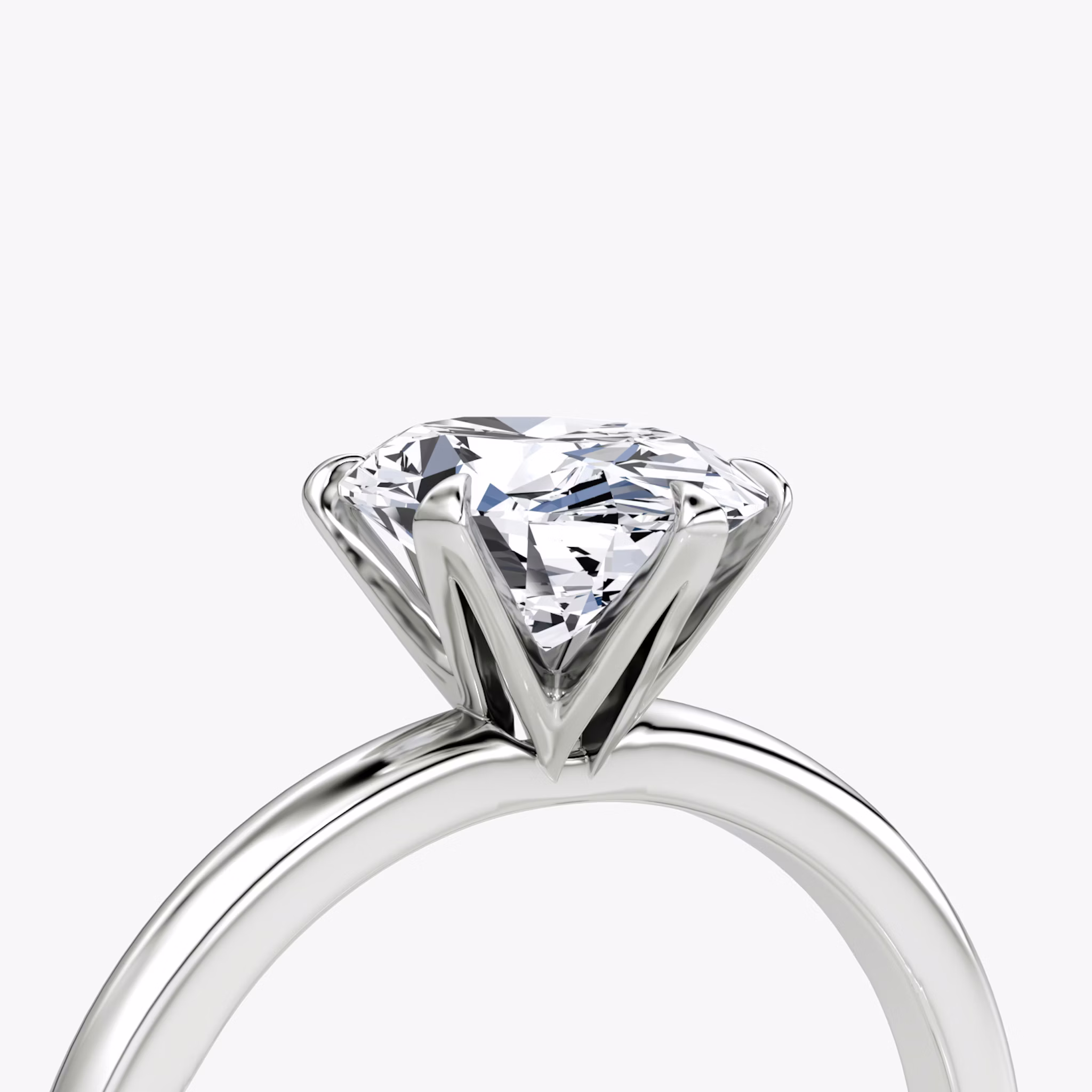 The V | Oval | 18k | White Gold | bandAccent: Plain | diamondOrientation: vertical | caratWeight: other