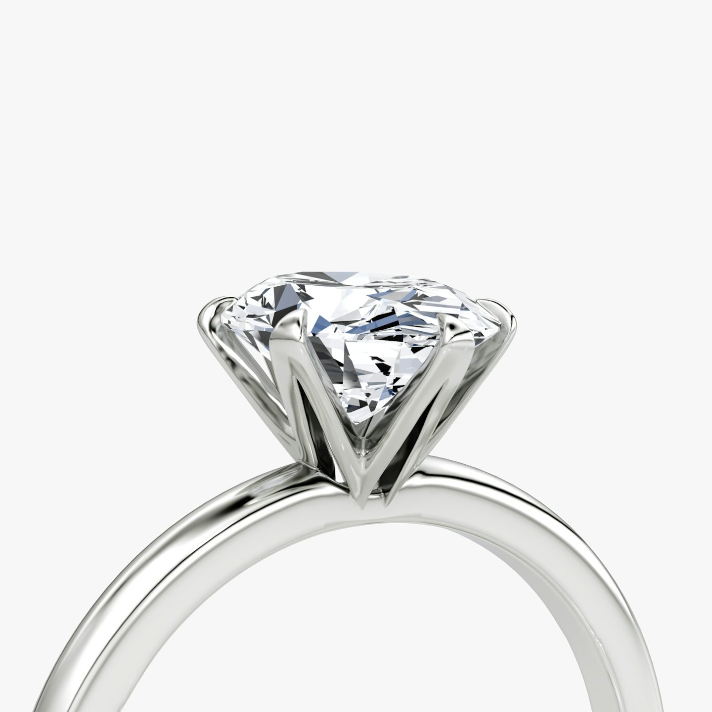 The V | Oval | Platinum | bandAccent: Plain | diamondOrientation: vertical | caratWeight: other