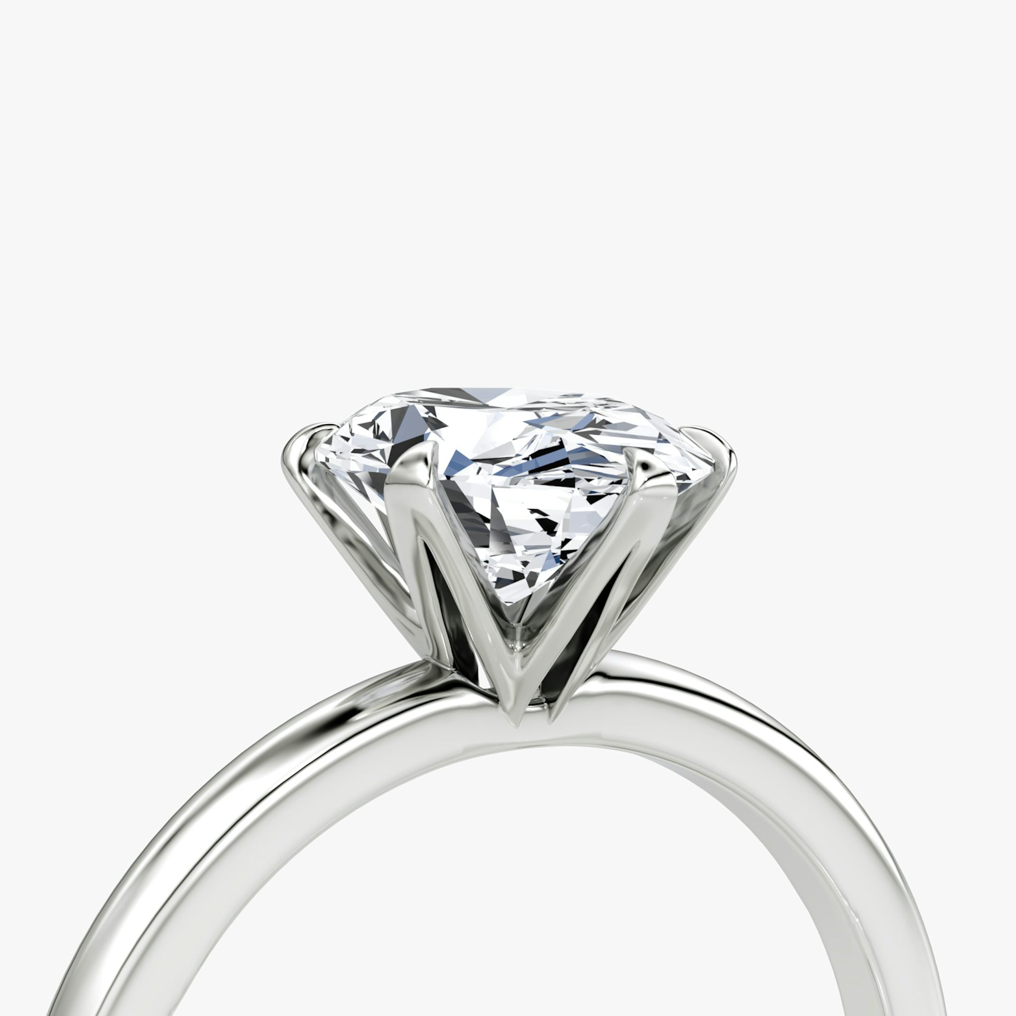 The V | Oval | 18k | White Gold | bandAccent: Plain | diamondOrientation: vertical | caratWeight: other