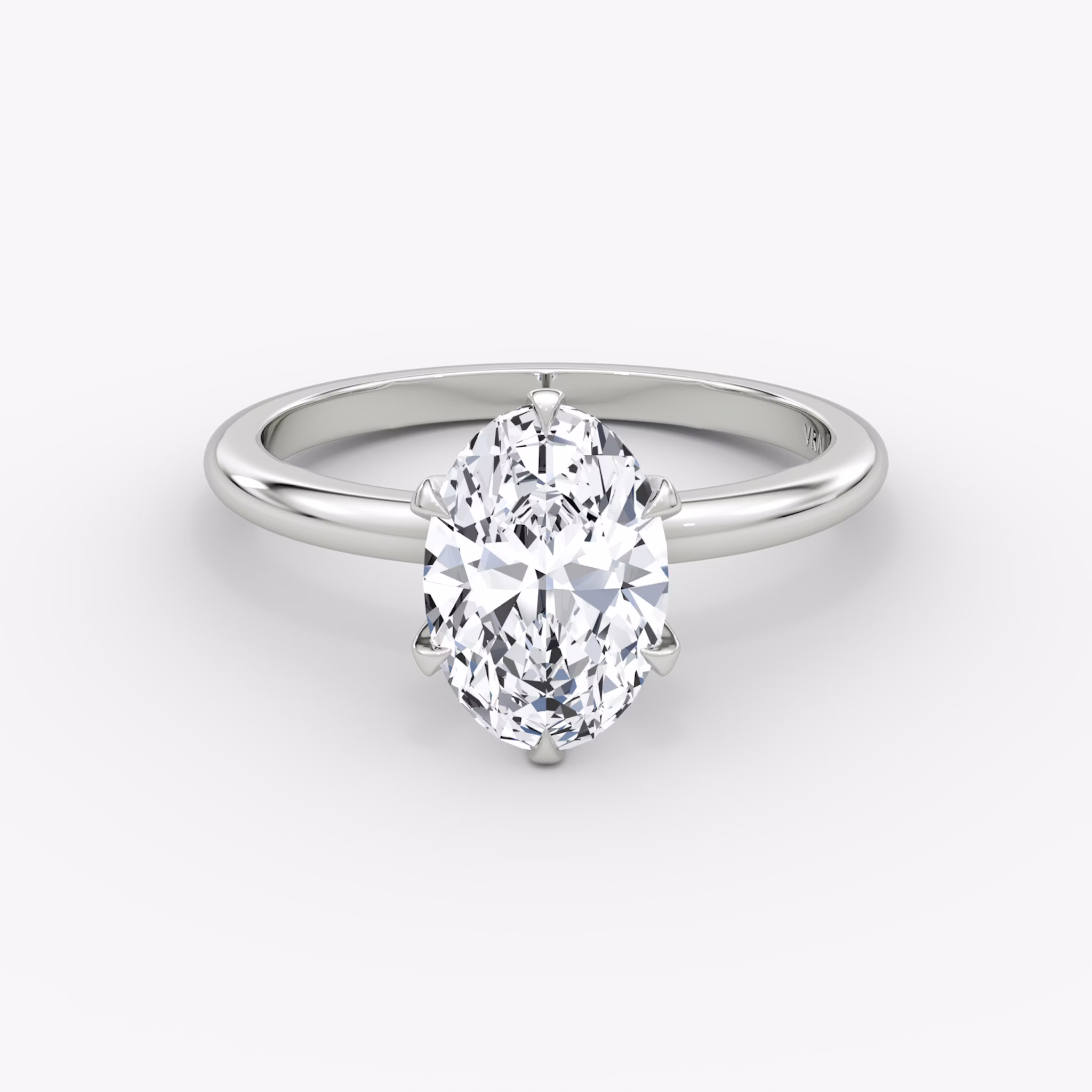 The V | Oval | 18k | White Gold | bandAccent: Plain | diamondOrientation: vertical | caratWeight: other