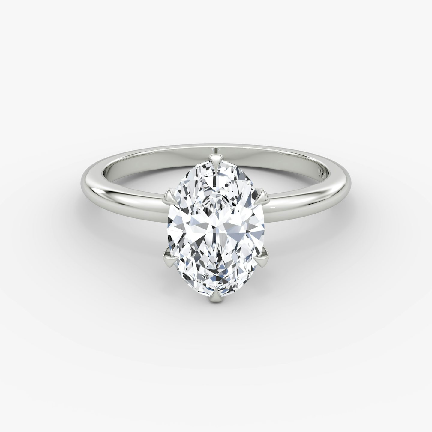 The V | Oval | Platinum | bandAccent: Plain | diamondOrientation: vertical | caratWeight: other