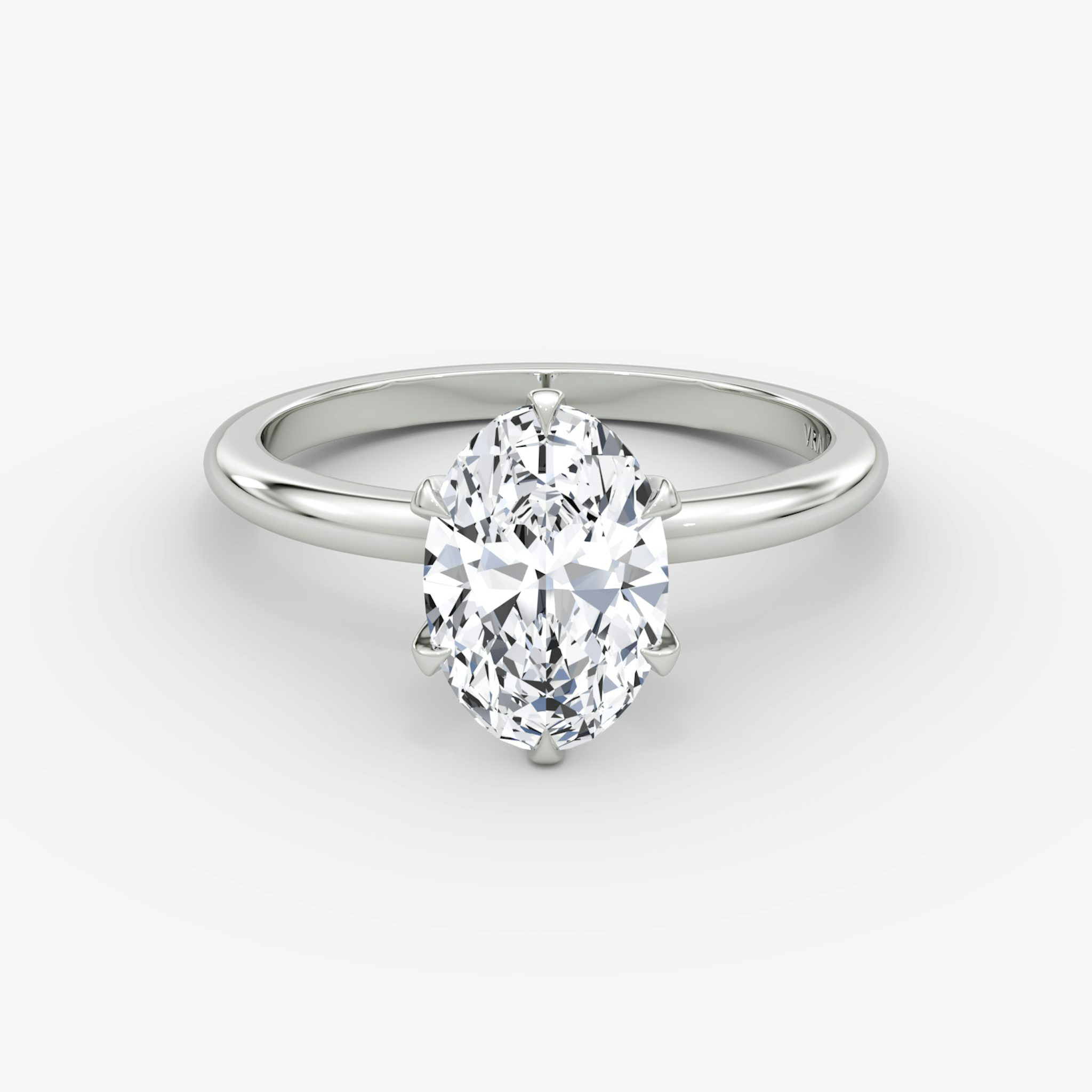 The V | Oval | 18k | White Gold | bandAccent: Plain | diamondOrientation: vertical | caratWeight: other