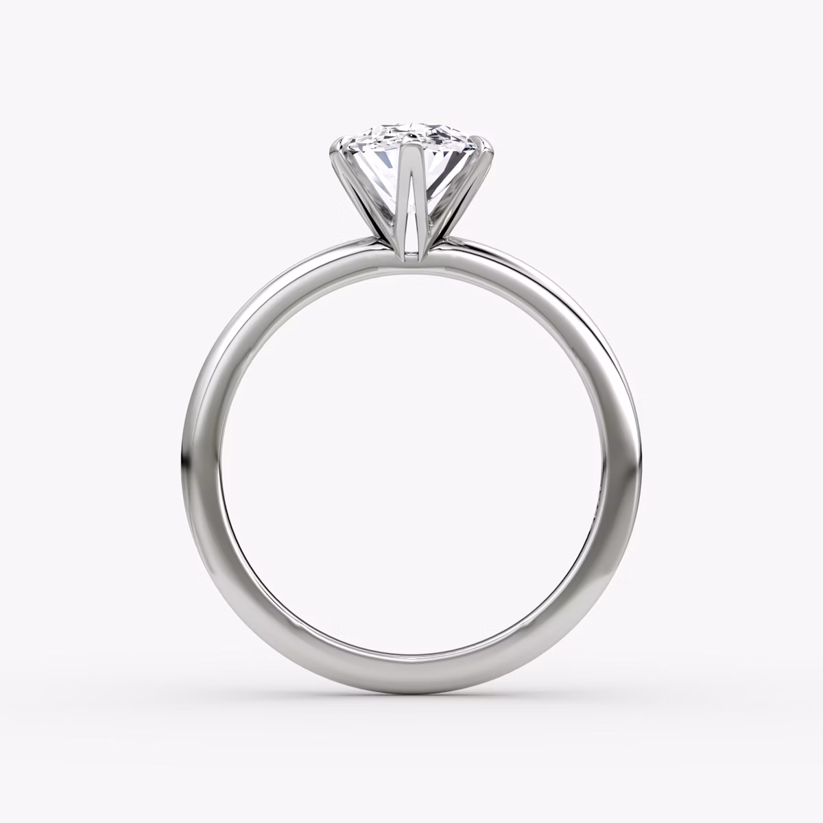 V | Oval | 18k | Oro blanco | bandAccent: Simple | diamondOrientation: vertical | caratWeight: other
