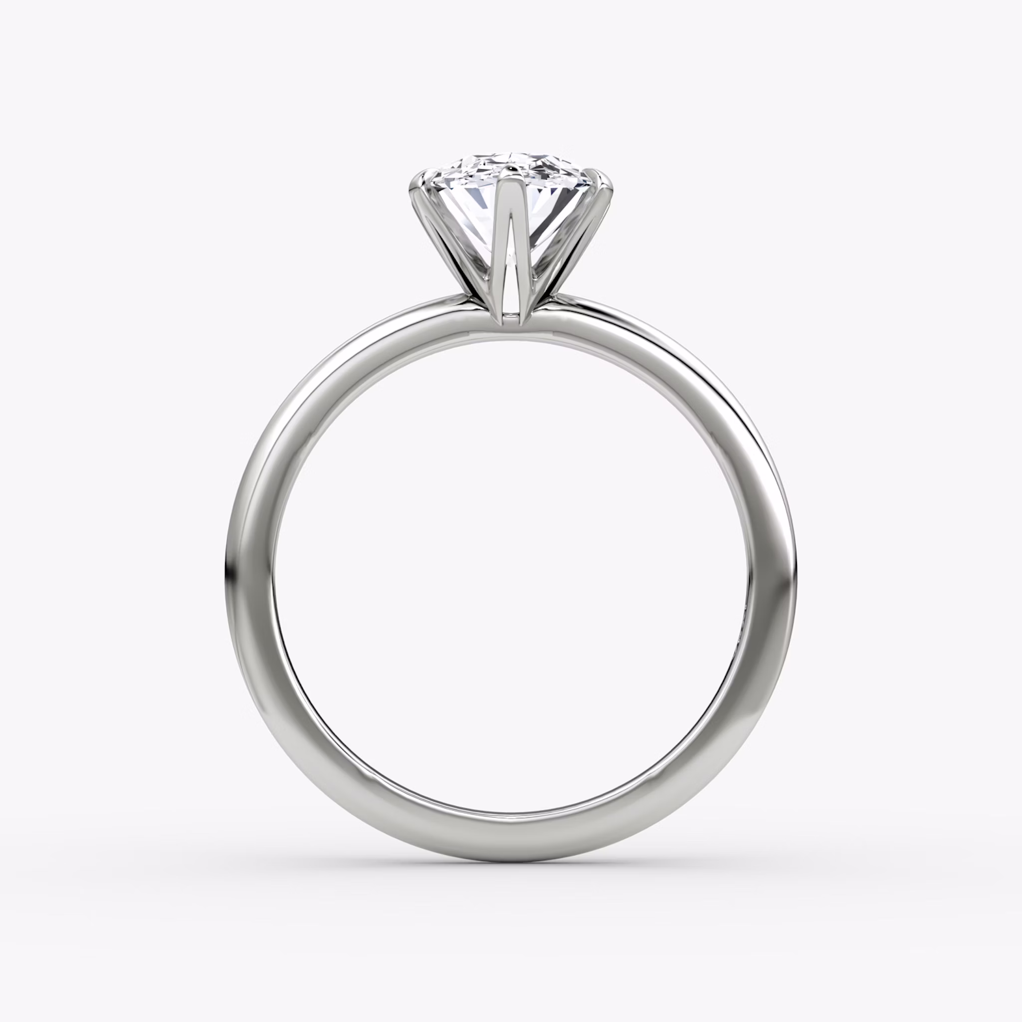 The V | Oval | 18k | White Gold | bandAccent: Plain | diamondOrientation: vertical | caratWeight: other