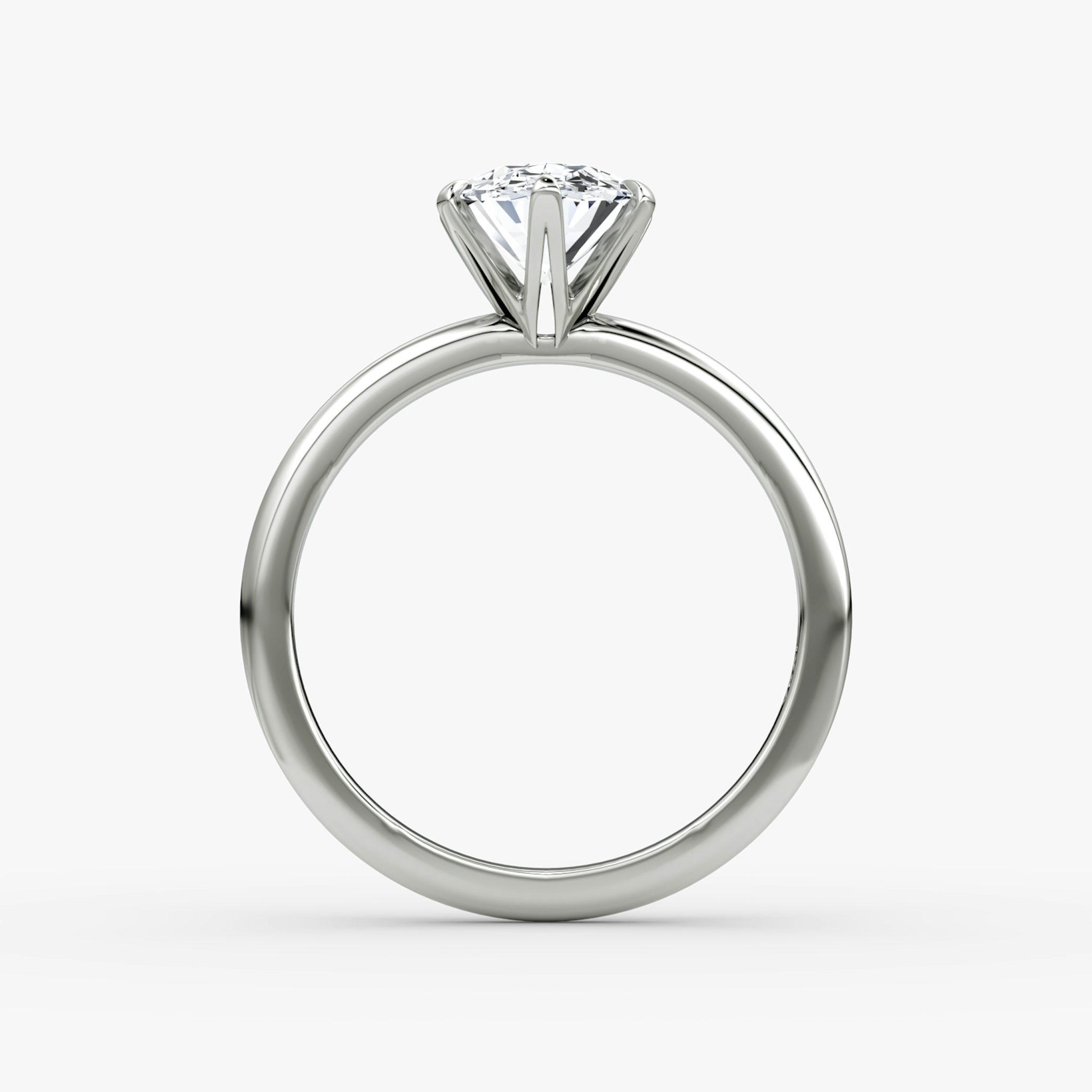 The V | Oval | 18k | White Gold | bandAccent: Plain | diamondOrientation: vertical | caratWeight: other