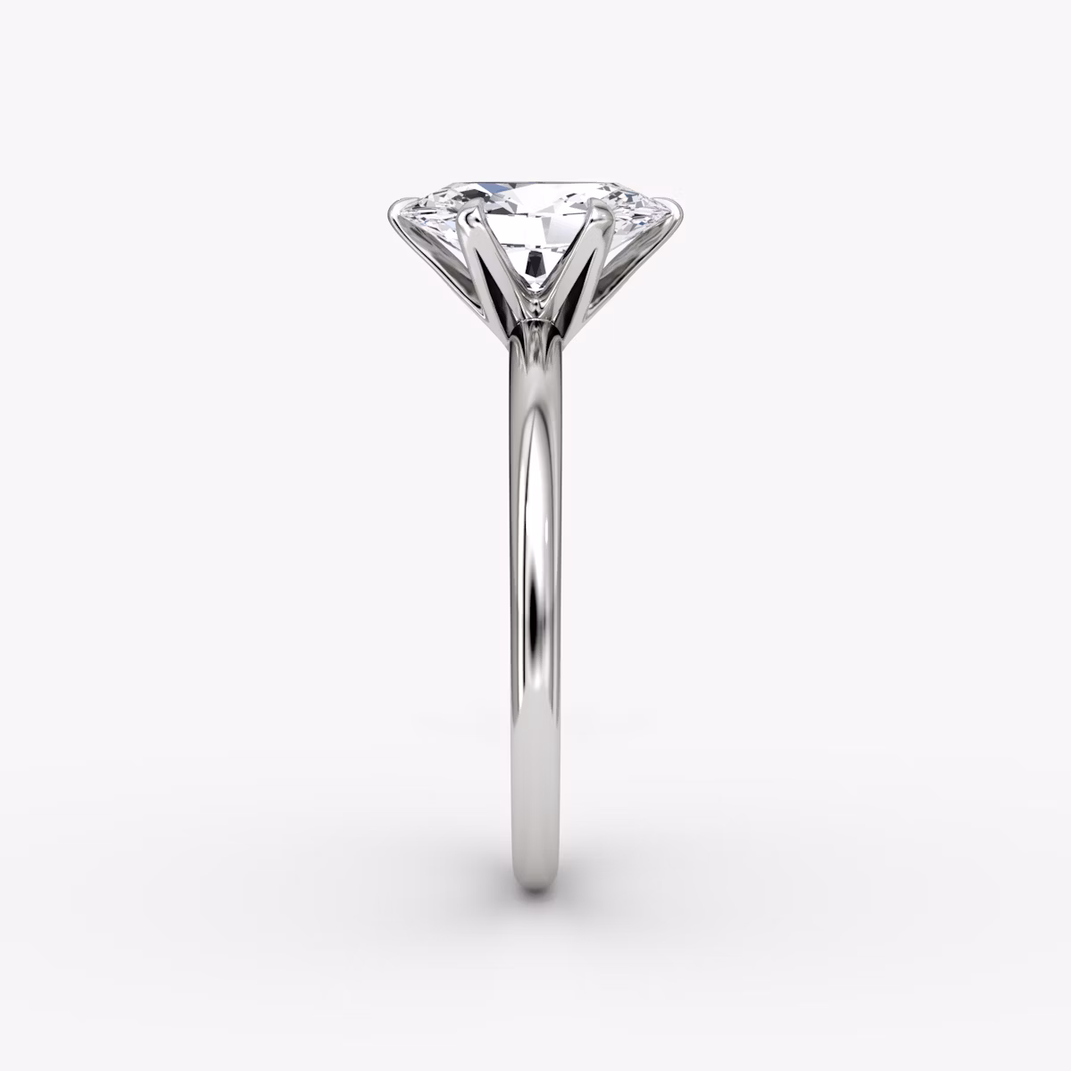 V | Oval | 18k | Oro blanco | bandAccent: Simple | diamondOrientation: vertical | caratWeight: other