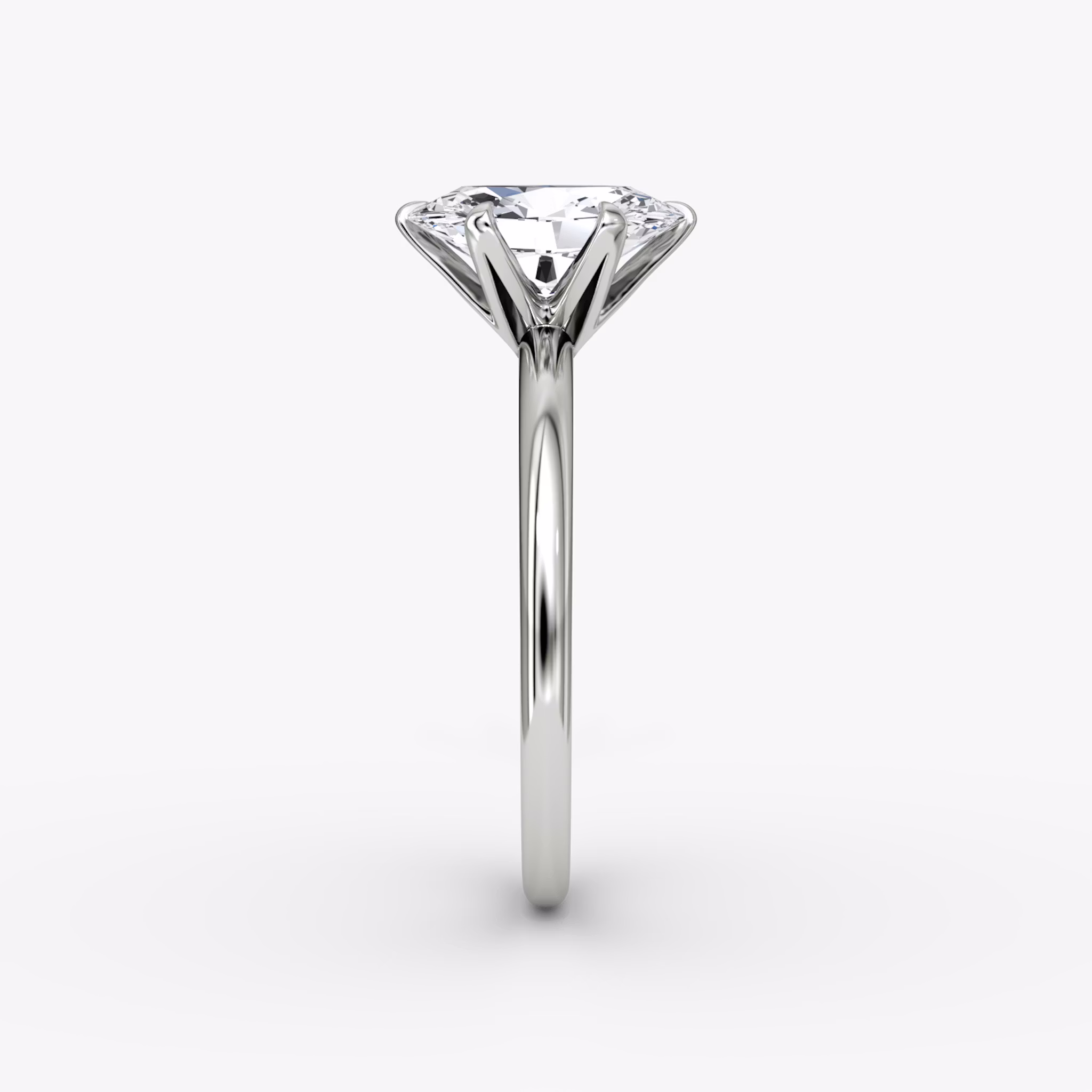 The V | Oval | 18k | White Gold | bandAccent: Plain | diamondOrientation: vertical | caratWeight: other