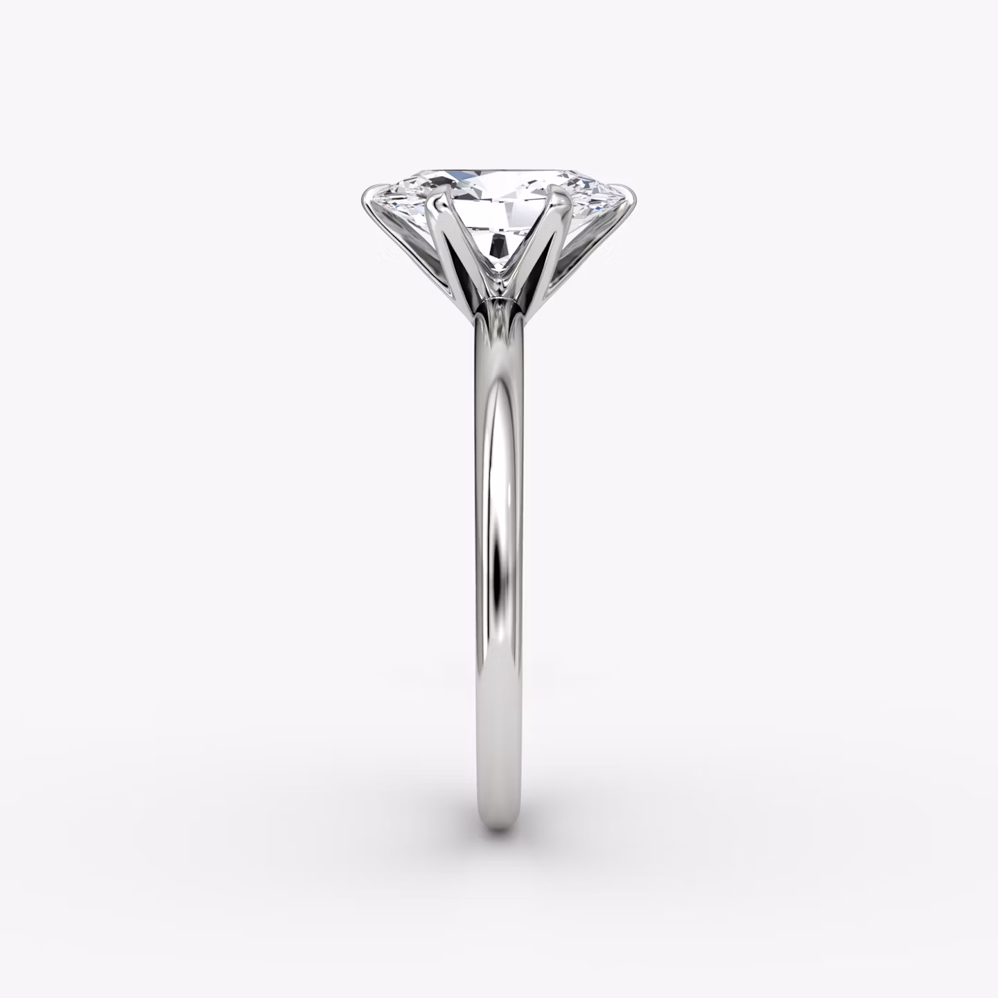 The V | Oval | Platinum | bandAccent: Plain | diamondOrientation: vertical | caratWeight: other