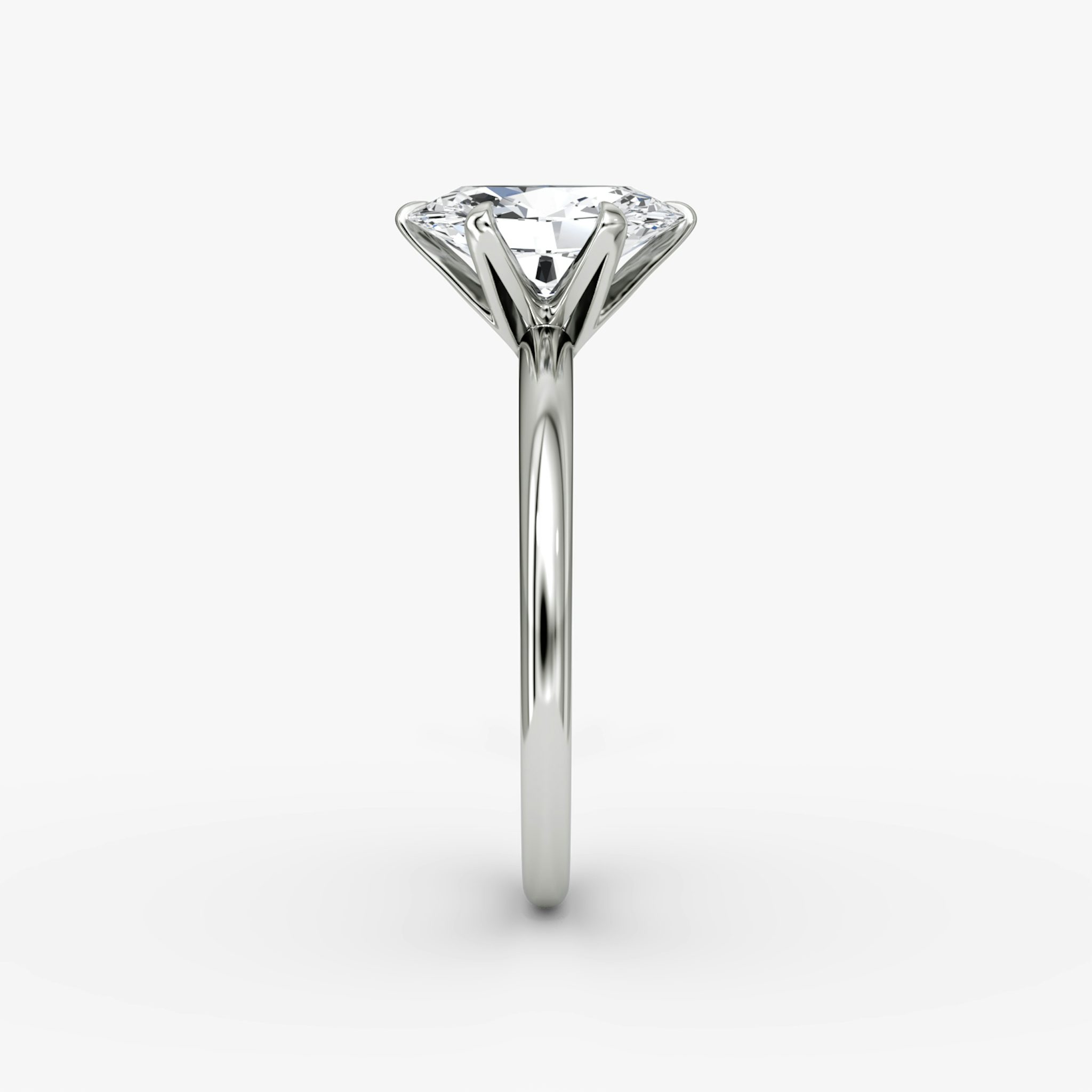 The V | Oval | 18k | White Gold | bandAccent: Plain | diamondOrientation: vertical | caratWeight: other