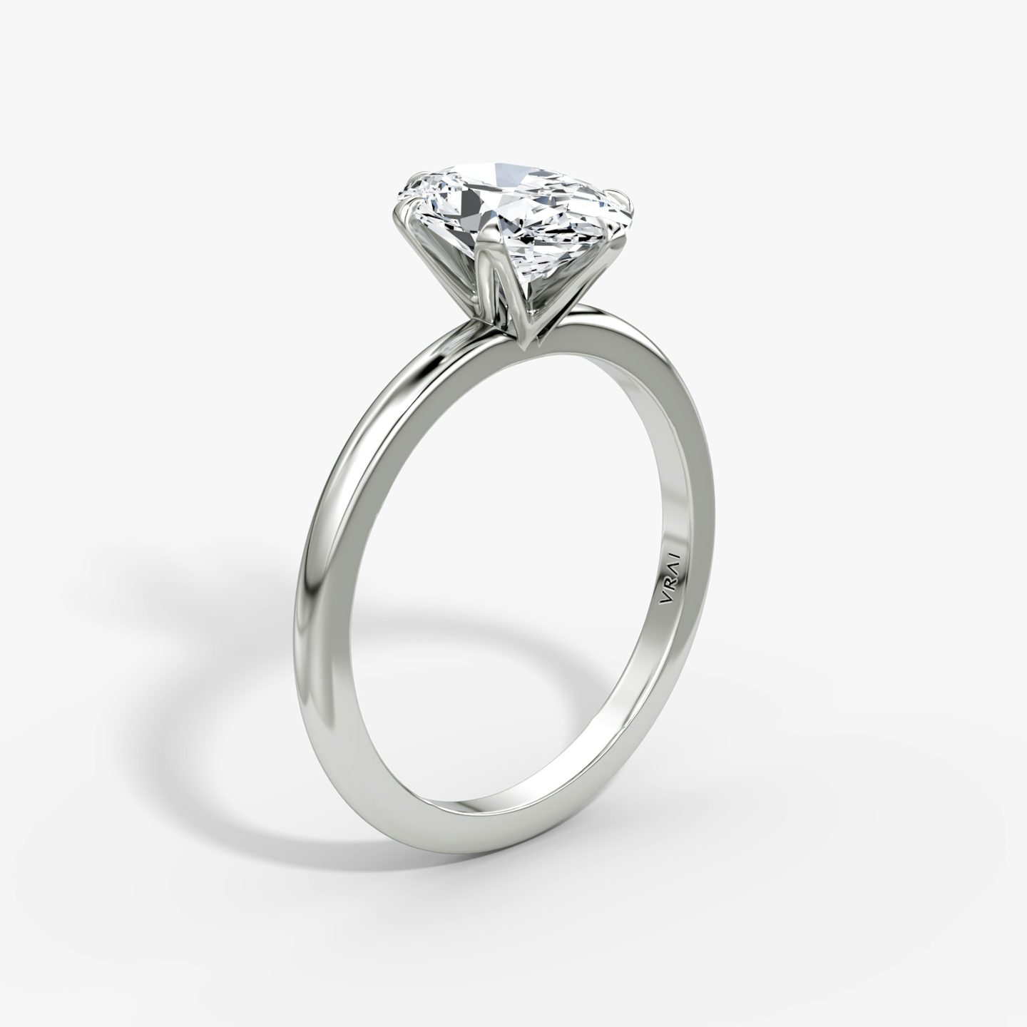 The V | Oval | Platinum | bandAccent: Plain | diamondOrientation: vertical | caratWeight: other