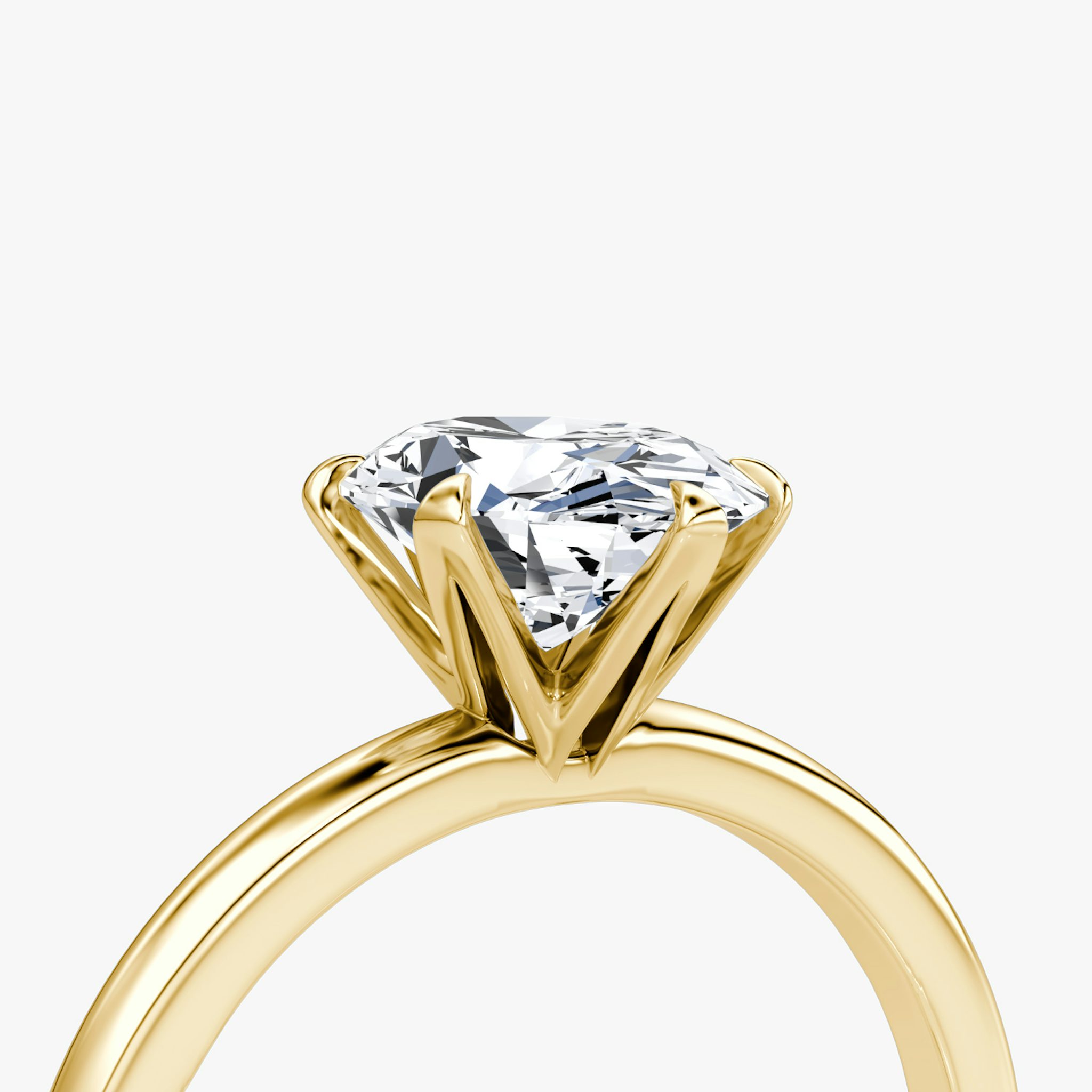 The V | Oval | 18k | Yellow Gold | bandAccent: Plain | diamondOrientation: vertical | caratWeight: other
