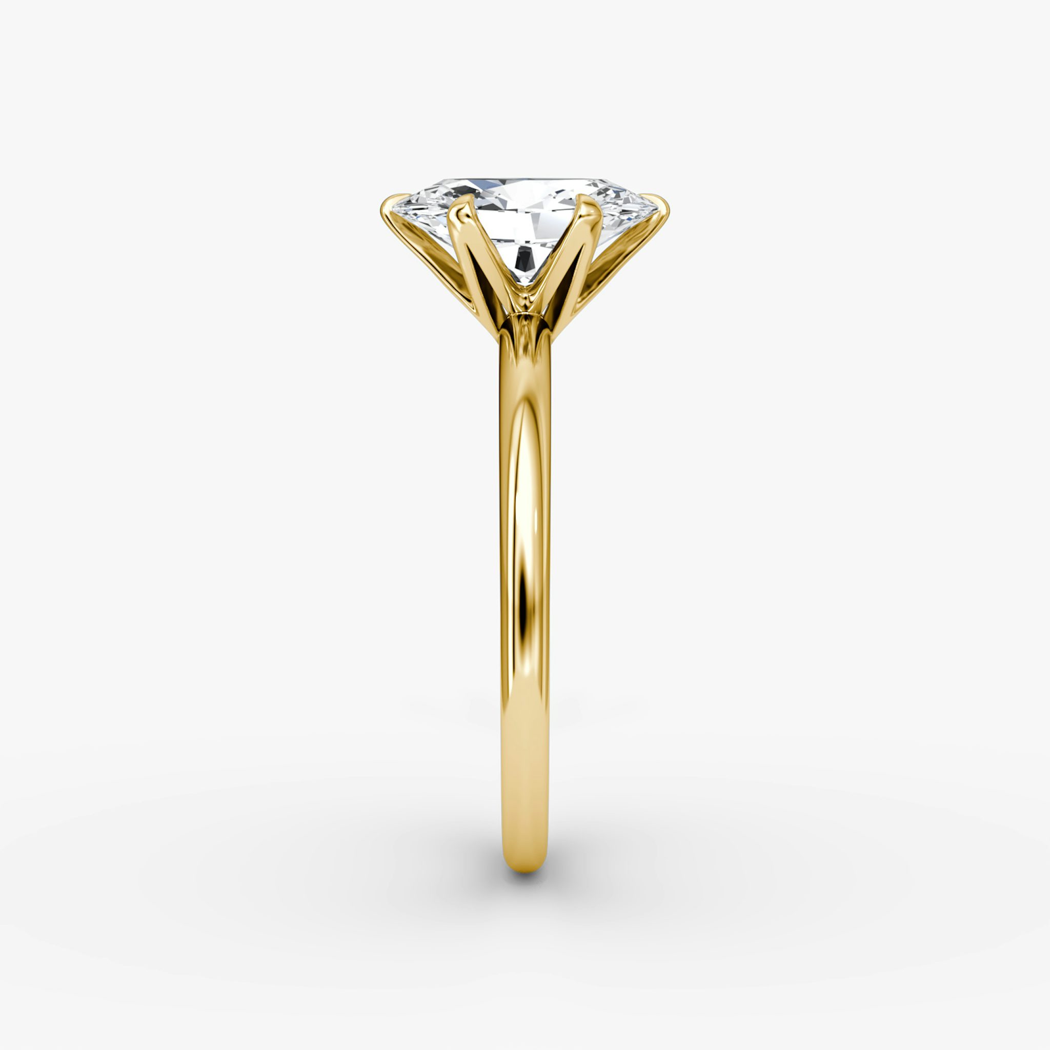 The V | Oval | 18k | Yellow Gold | bandAccent: Plain | diamondOrientation: vertical | caratWeight: other