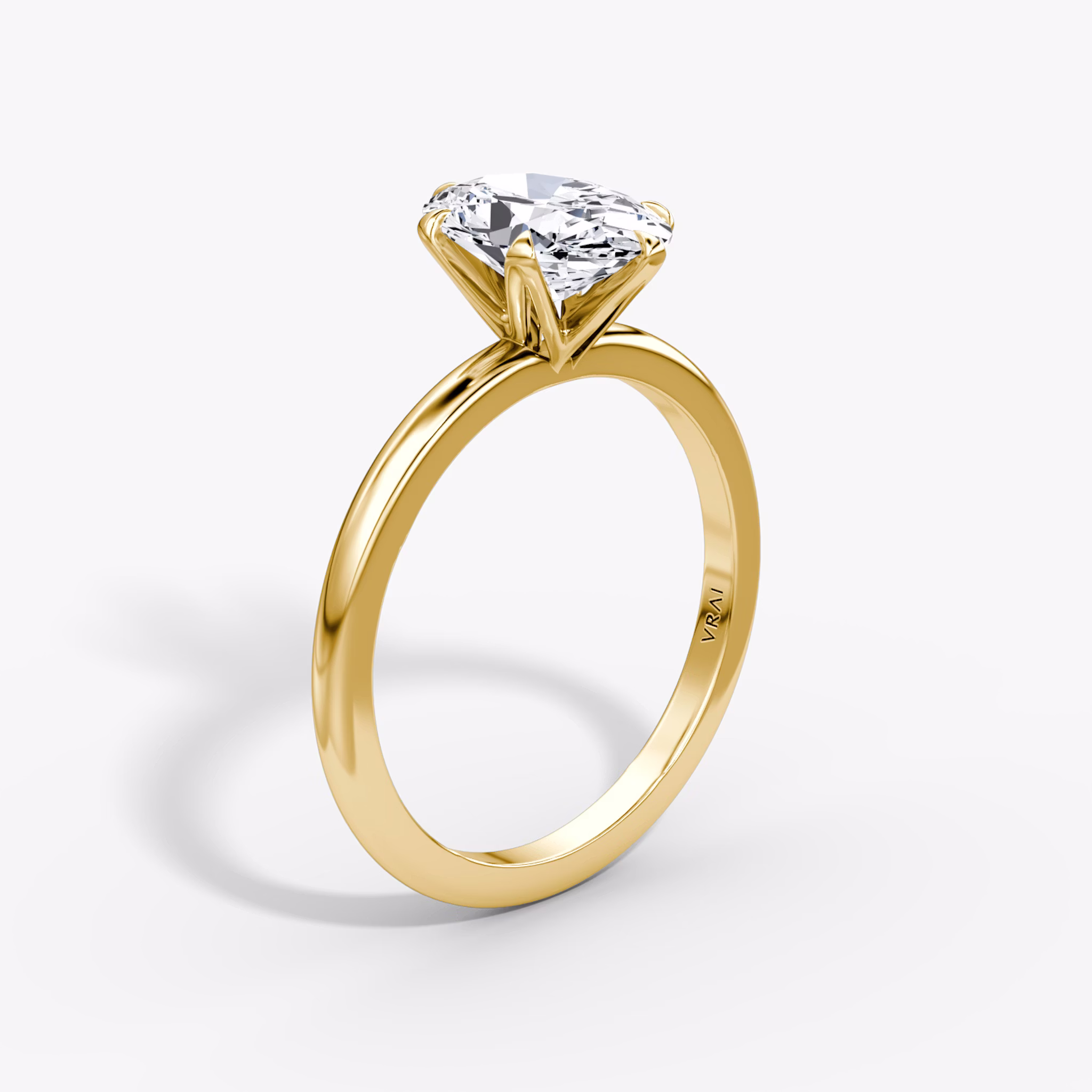 The V | Oval | 18k | Yellow Gold | bandAccent: Plain | diamondOrientation: vertical | caratWeight: other