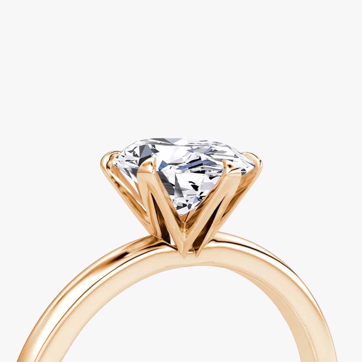 The V | Oval | 14k | Rose Gold | bandAccent: Plain | diamondOrientation: vertical | caratWeight: other