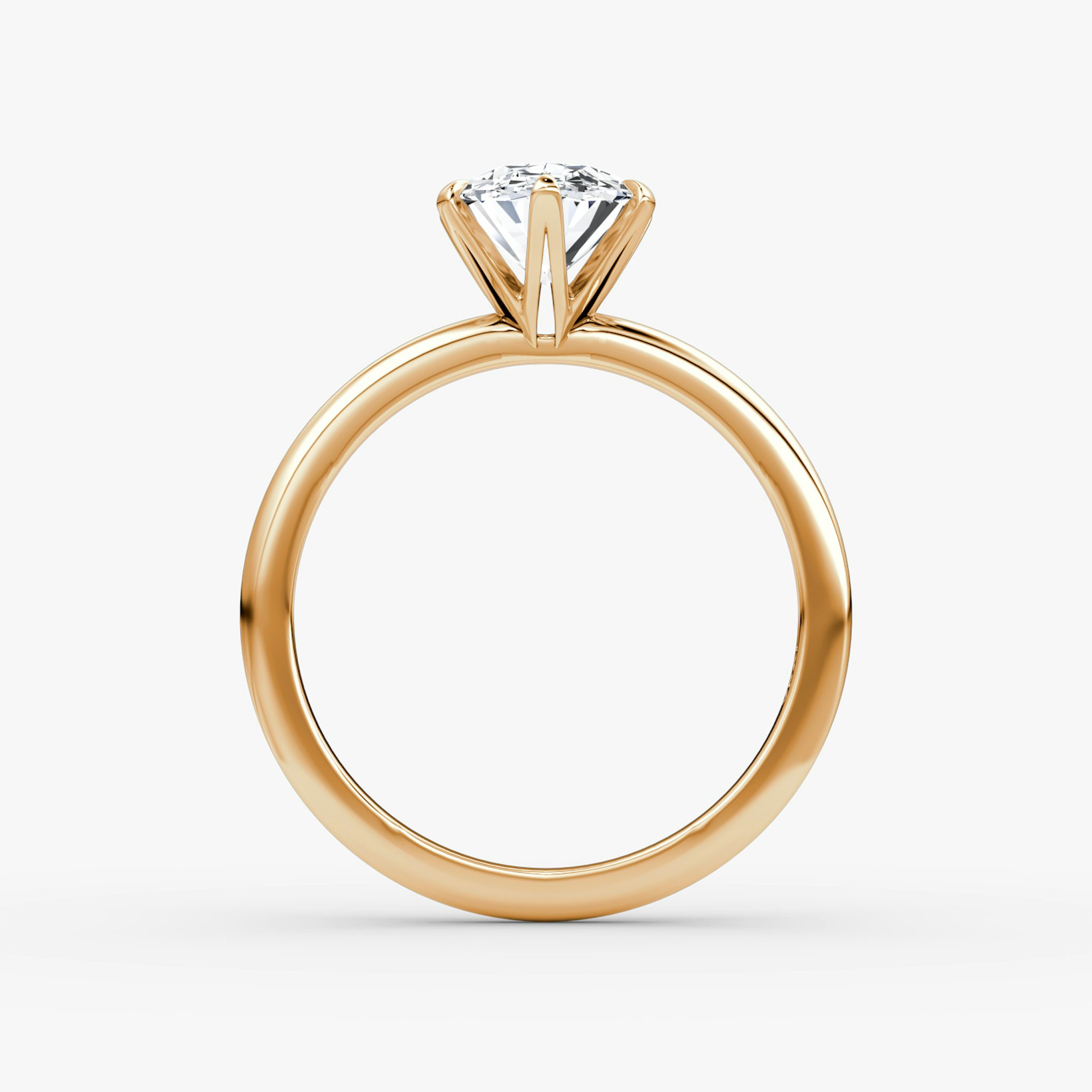 The V | Oval | 14k | Rose Gold | bandAccent: Plain | diamondOrientation: vertical | caratWeight: other