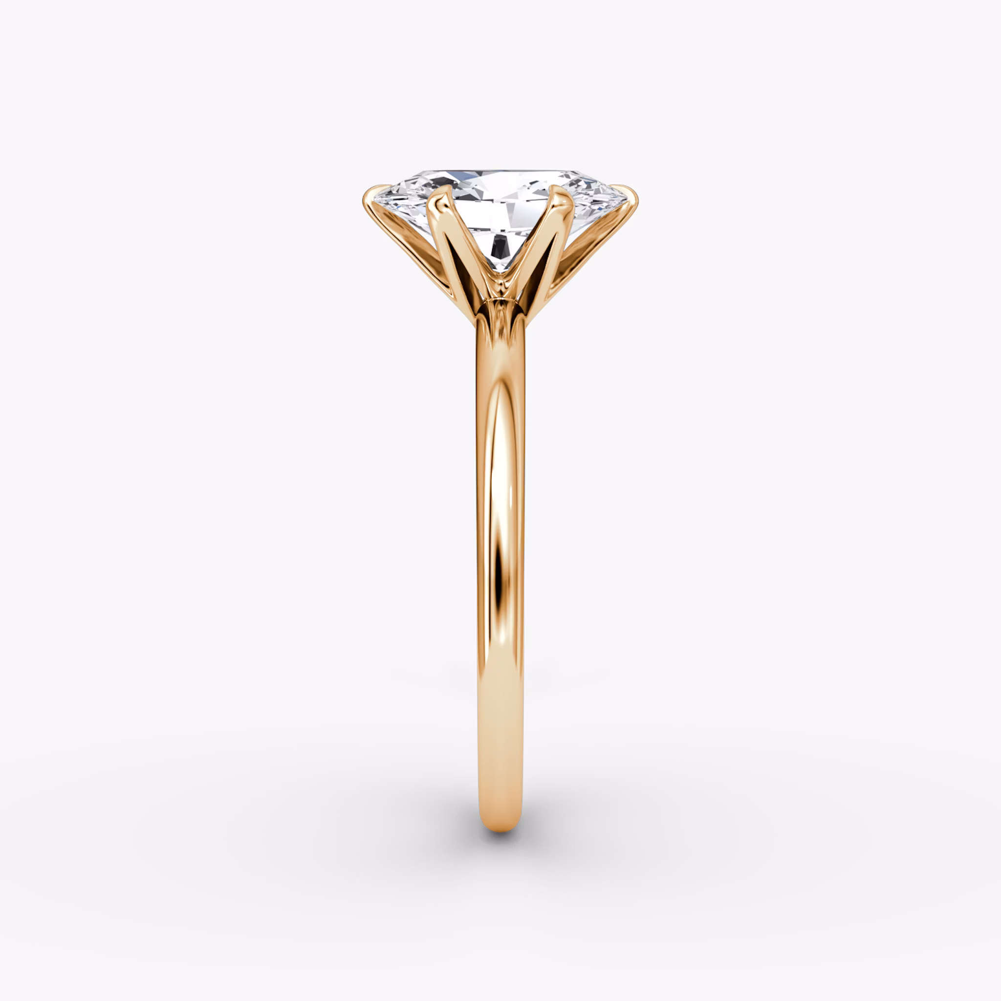 The V | Oval | 14k | Rose Gold | bandAccent: Plain | diamondOrientation: vertical | caratWeight: other