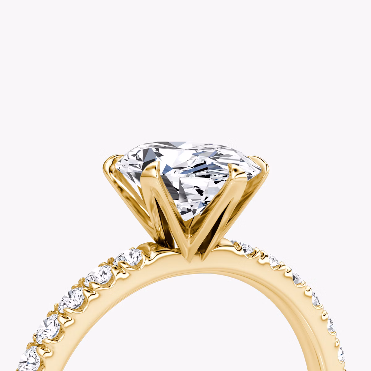 The V | Oval | 18k | Yellow Gold | bandAccent: Pavé | diamondOrientation: vertical | caratWeight: other
