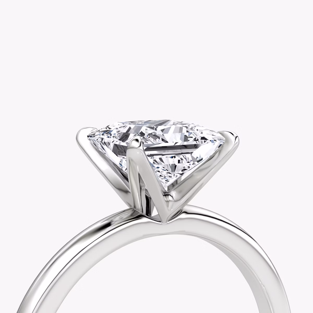 The V | Princess | 18k | White Gold | bandAccent: Plain | diamondOrientation: vertical | caratWeight: other