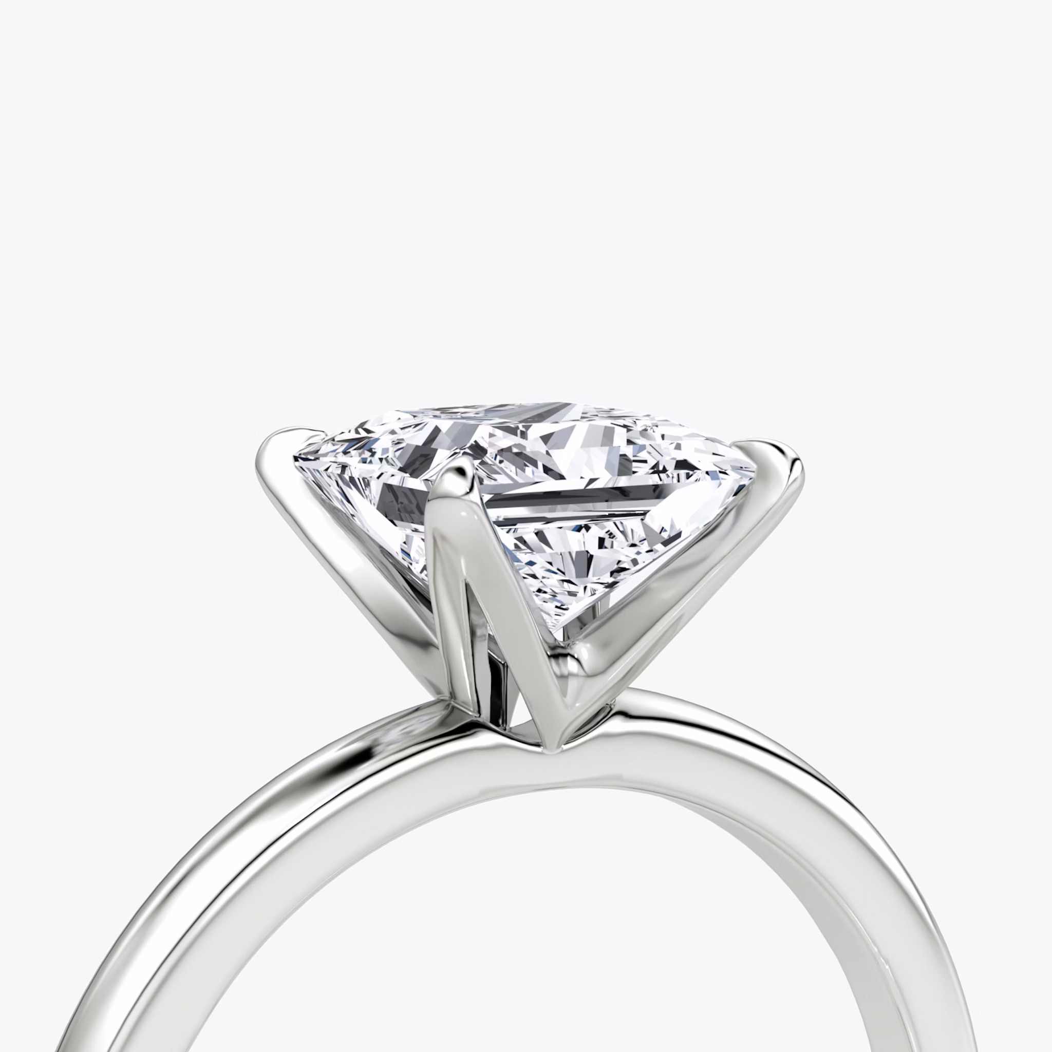 The V | Princess | Platinum | bandAccent: Plain | diamondOrientation: vertical | caratWeight: other