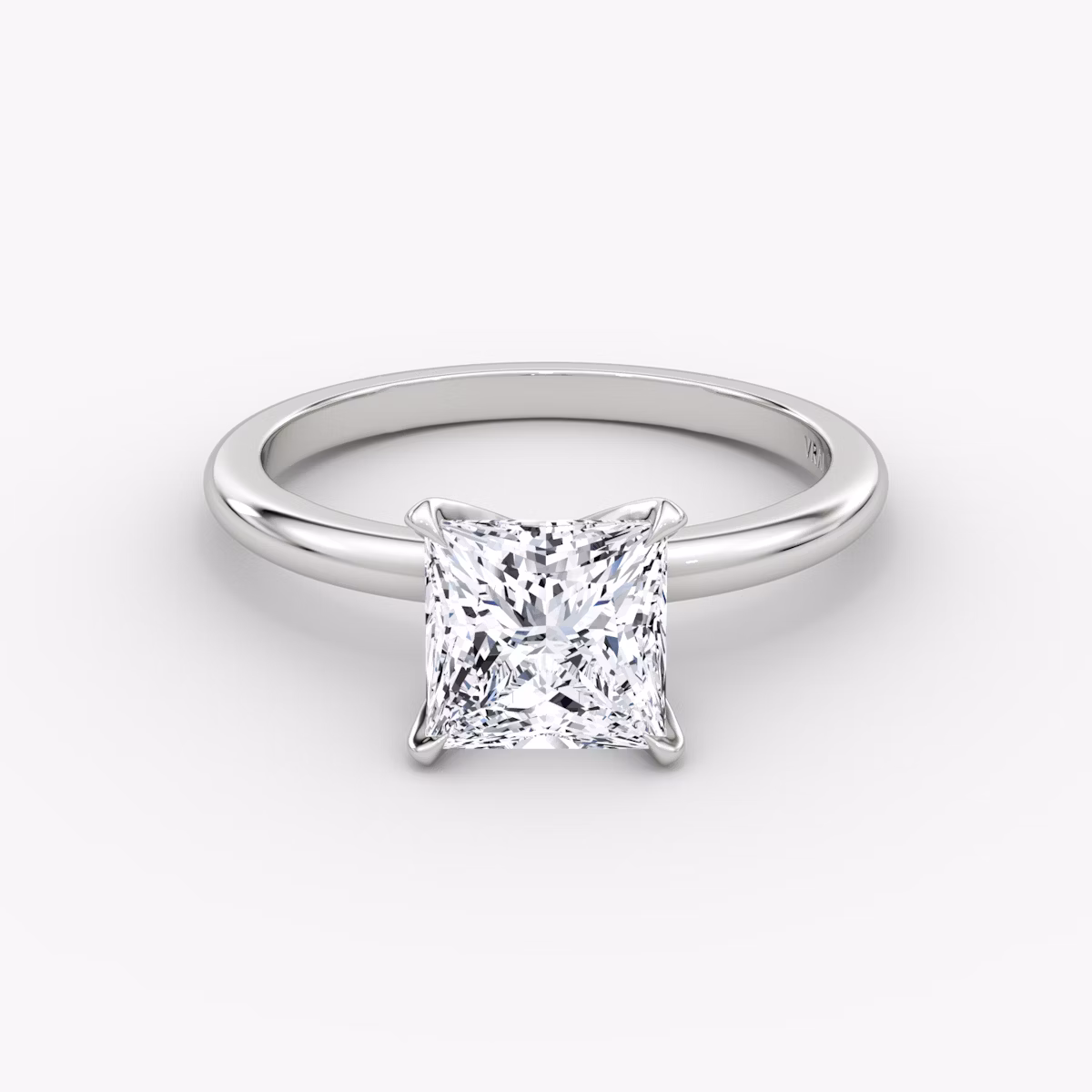 The V | Princess | 18k | White Gold | bandAccent: Plain | diamondOrientation: vertical | caratWeight: other