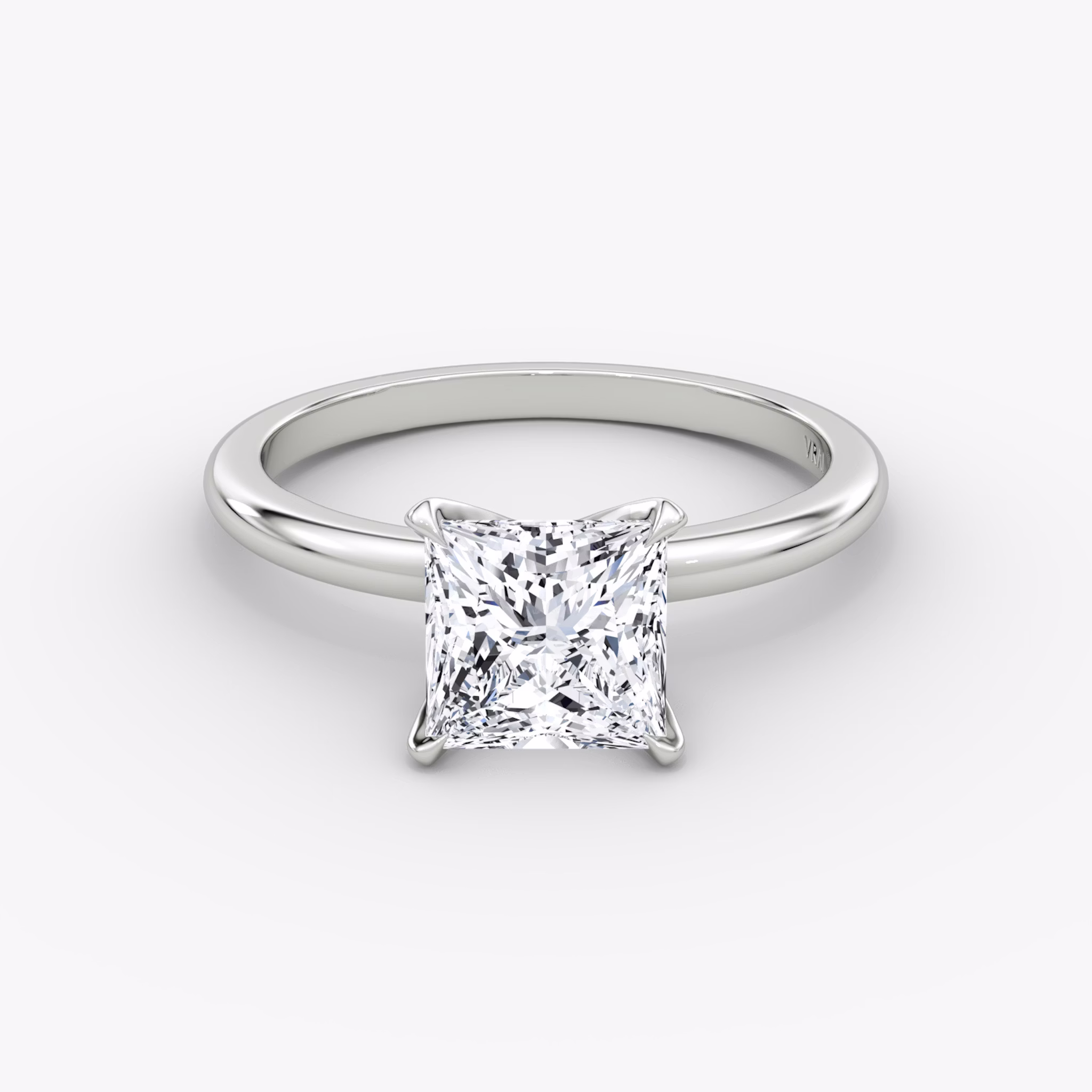 The V | Princess | Platinum | bandAccent: Plain | diamondOrientation: vertical | caratWeight: other