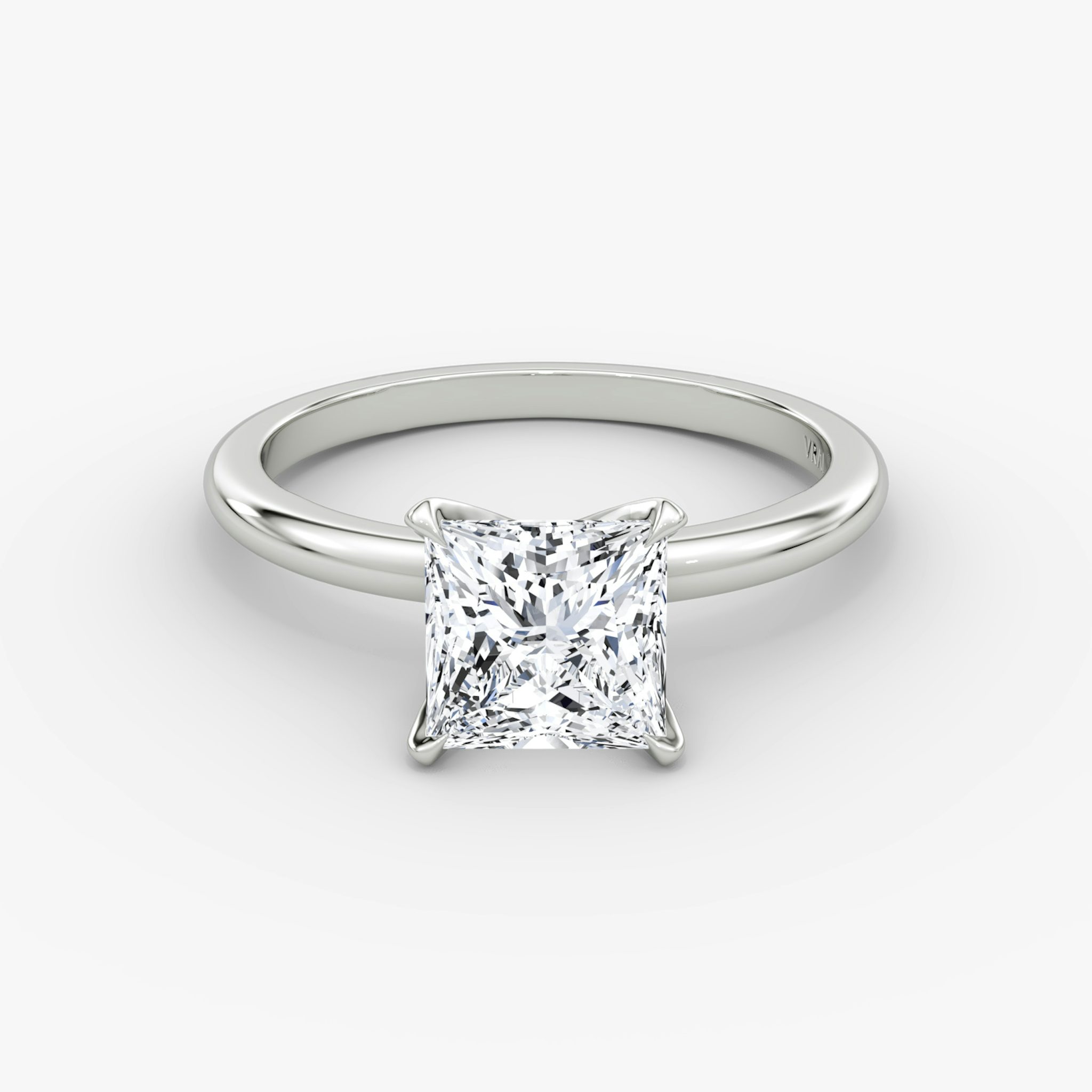 The V | Princess | Platinum | bandAccent: Plain | diamondOrientation: vertical | caratWeight: other