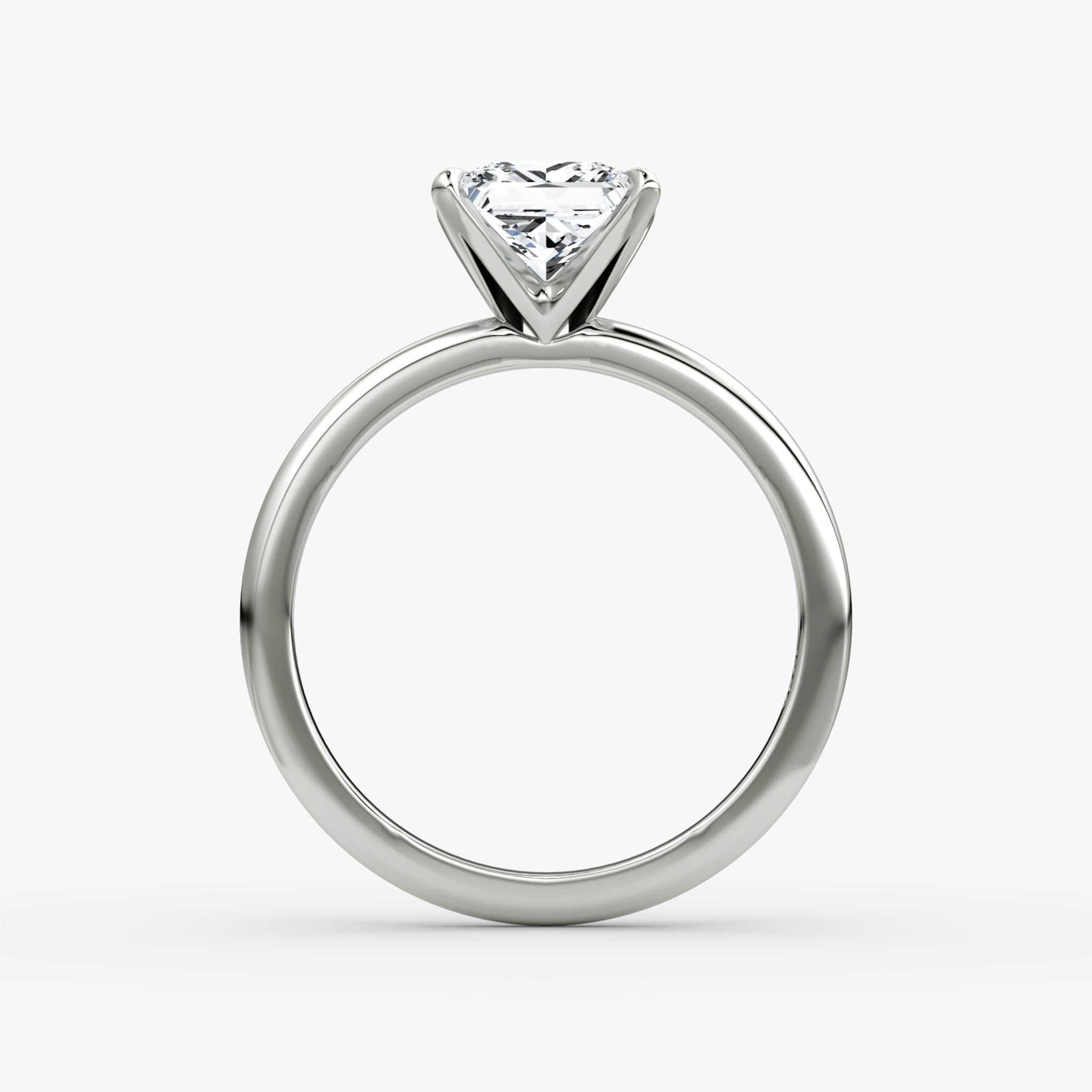 The V | Princess | Platinum | bandAccent: Plain | diamondOrientation: vertical | caratWeight: other