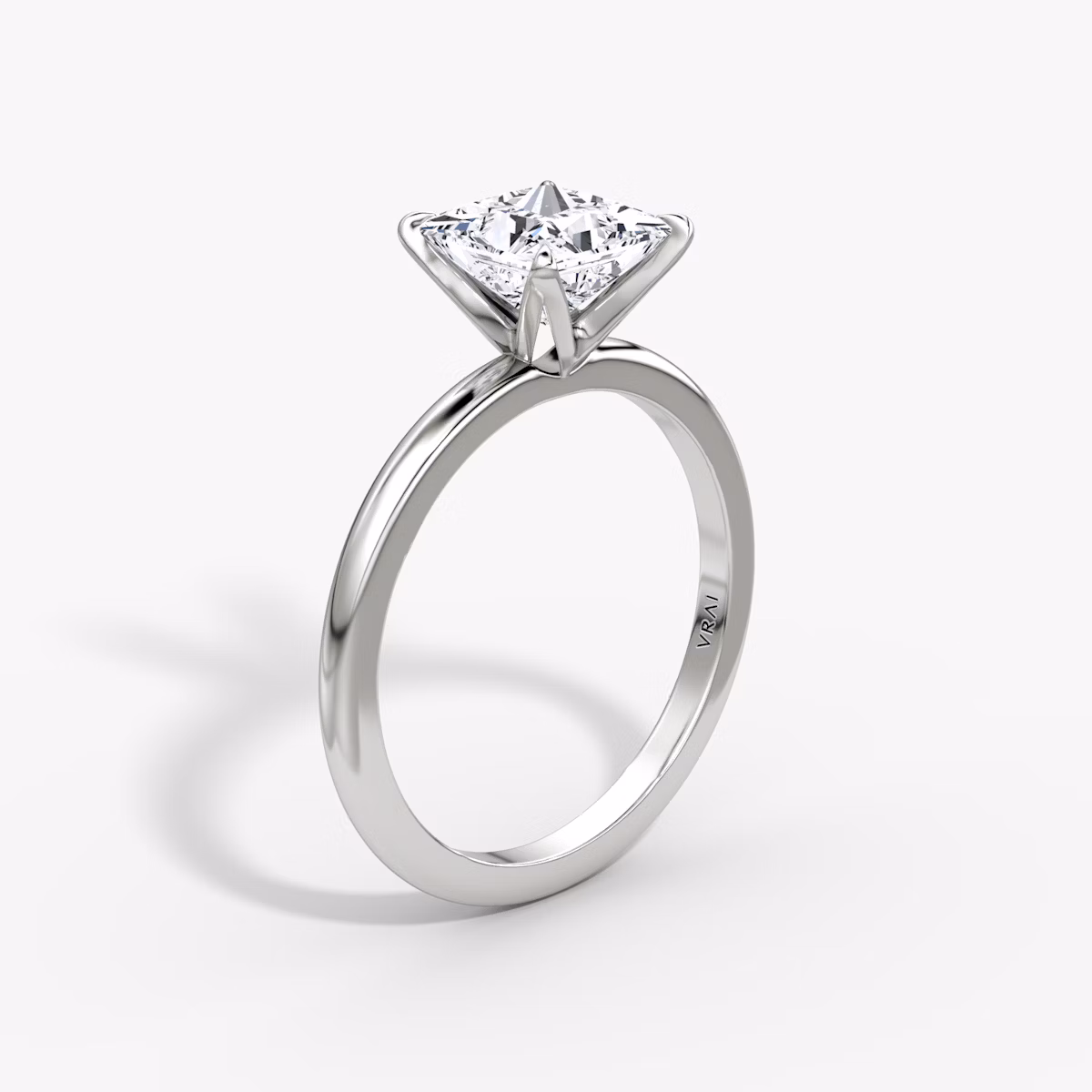The V | Princess | 18k | White Gold | bandAccent: Plain | diamondOrientation: vertical | caratWeight: other