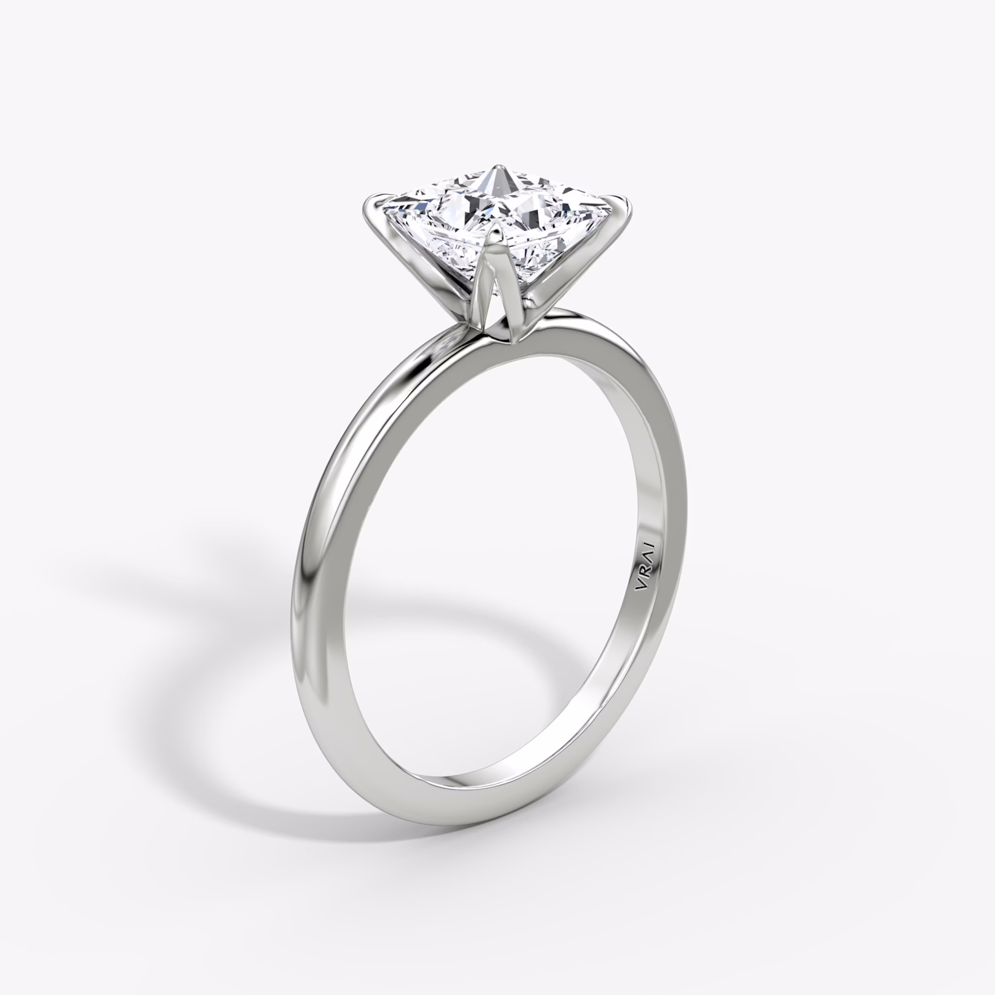 The V | Princess | Platinum | bandAccent: Plain | diamondOrientation: vertical | caratWeight: other