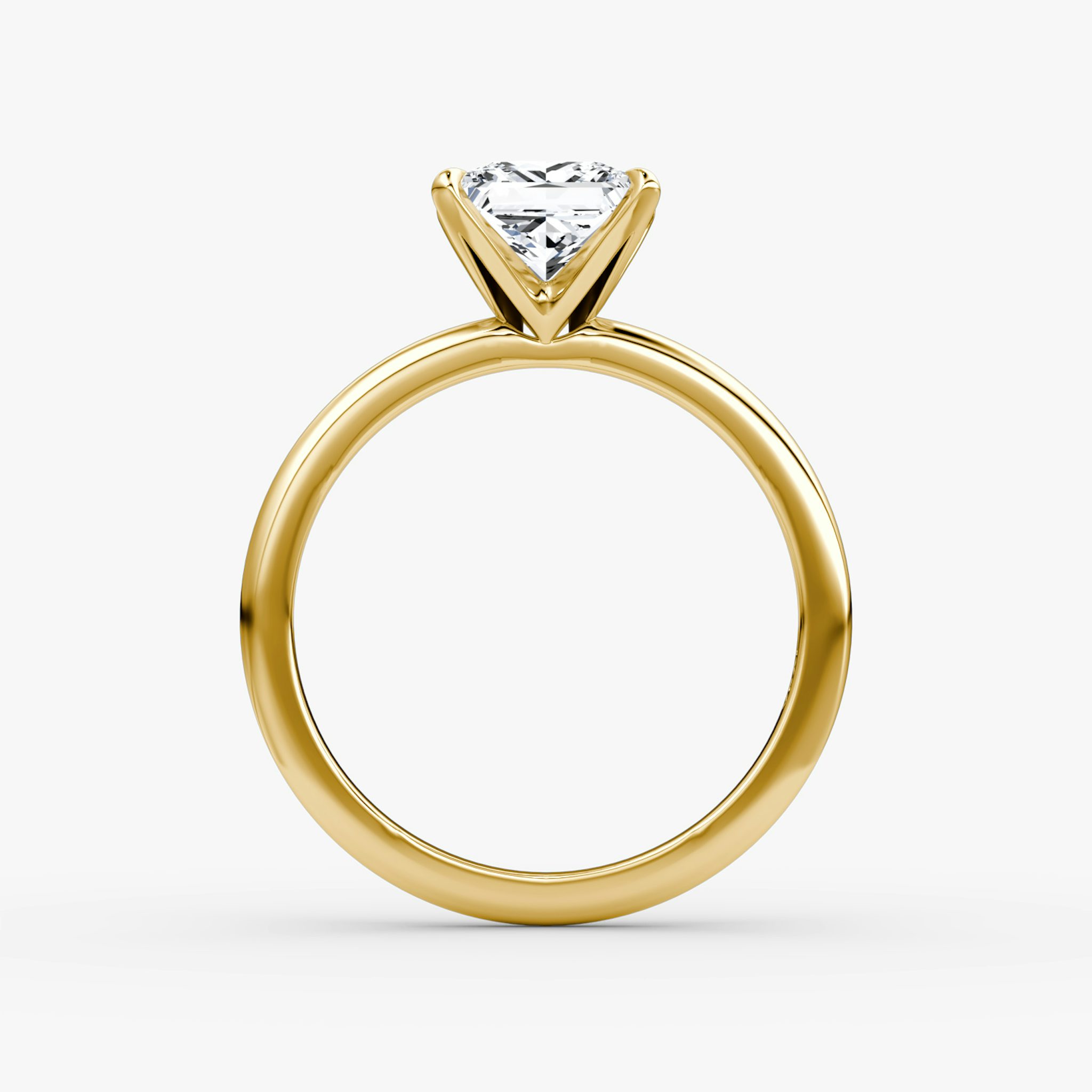 The V | Princess | 18k | Yellow Gold | bandAccent: Plain | diamondOrientation: vertical | caratWeight: other