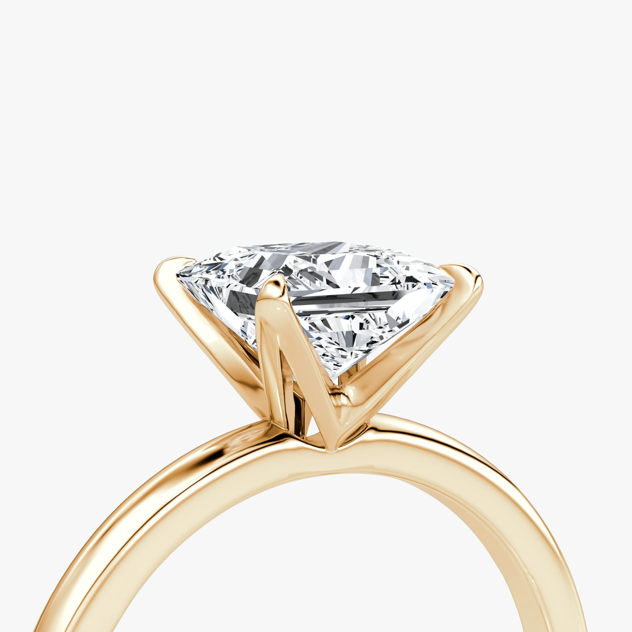 The V | Princess | 14k | Rose Gold | bandAccent: Plain | diamondOrientation: vertical | caratWeight: other