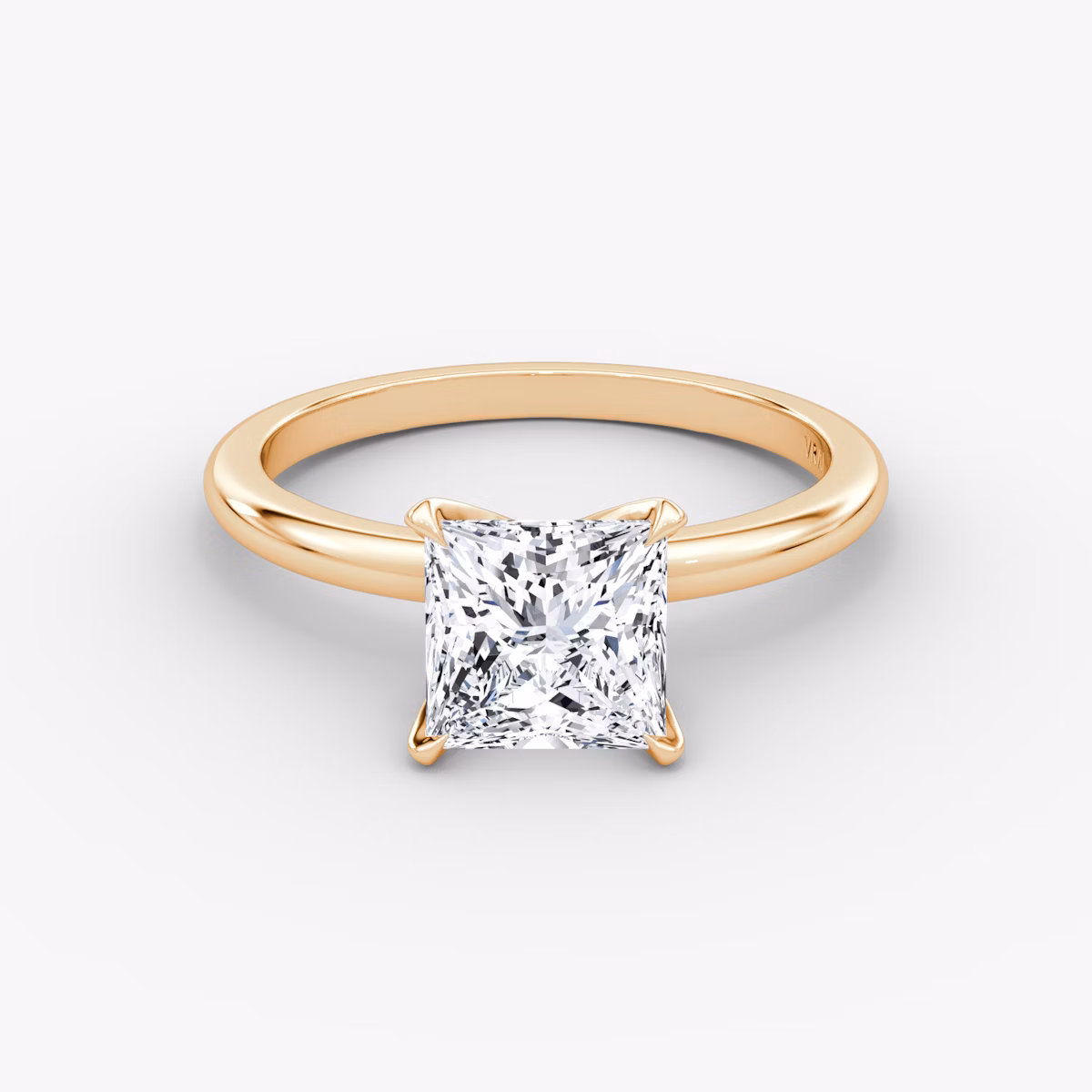 The V | Princess | 14k | Rose Gold | bandAccent: Plain | diamondOrientation: vertical | caratWeight: other