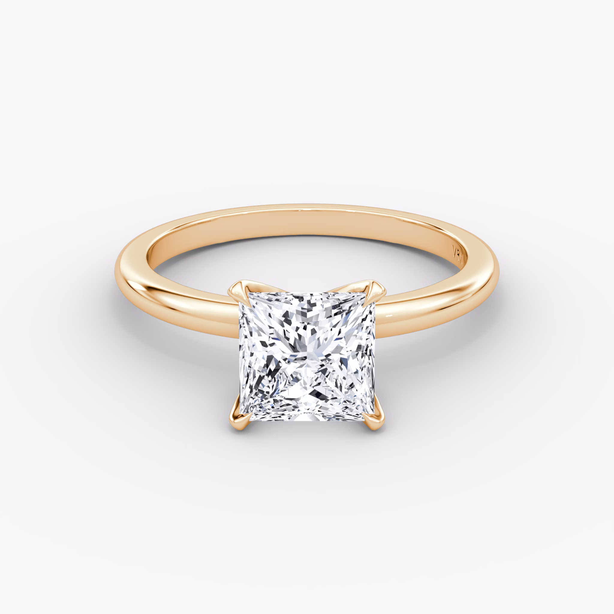 The V | Princess | 14k | Rose Gold | bandAccent: Plain | diamondOrientation: vertical | caratWeight: other
