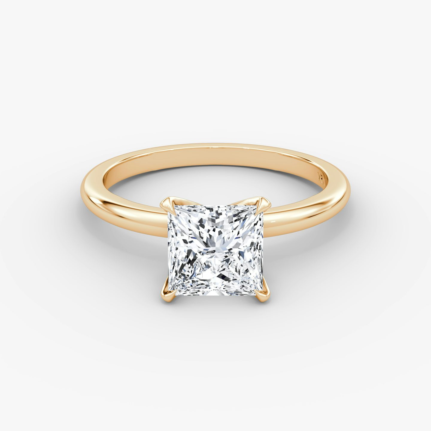 The V | Princess | 14k | Rose Gold | bandAccent: Plain | diamondOrientation: vertical | caratWeight: other
