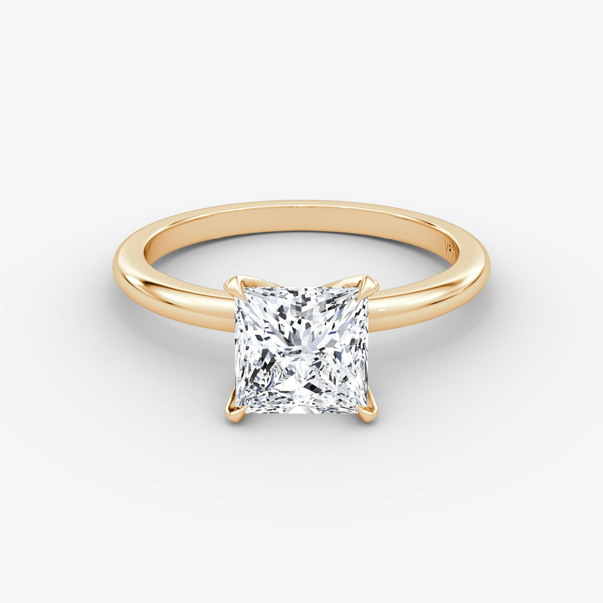 The V | Princess | 14k | Rose Gold | bandAccent: Plain | diamondOrientation: vertical | caratWeight: other