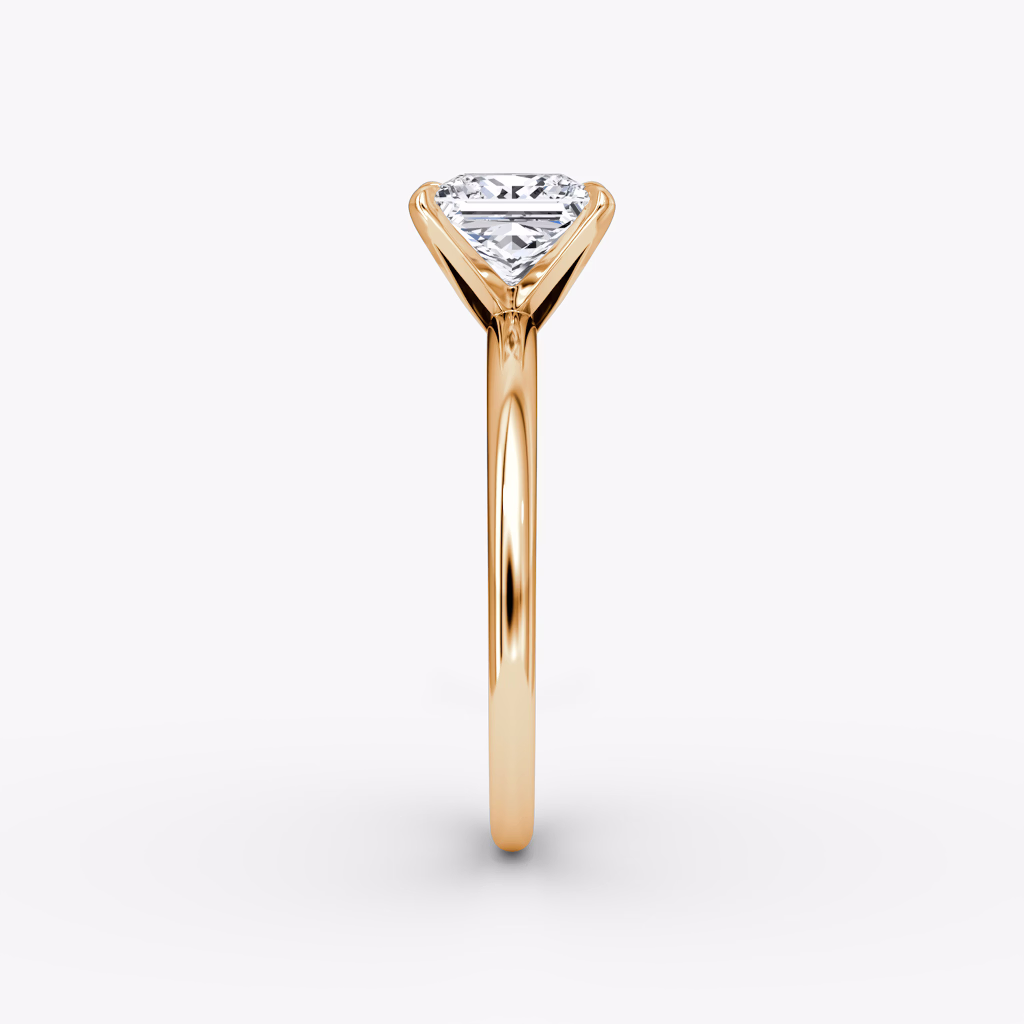 The V | Princess | 14k | Rose Gold | bandAccent: Plain | diamondOrientation: vertical | caratWeight: other