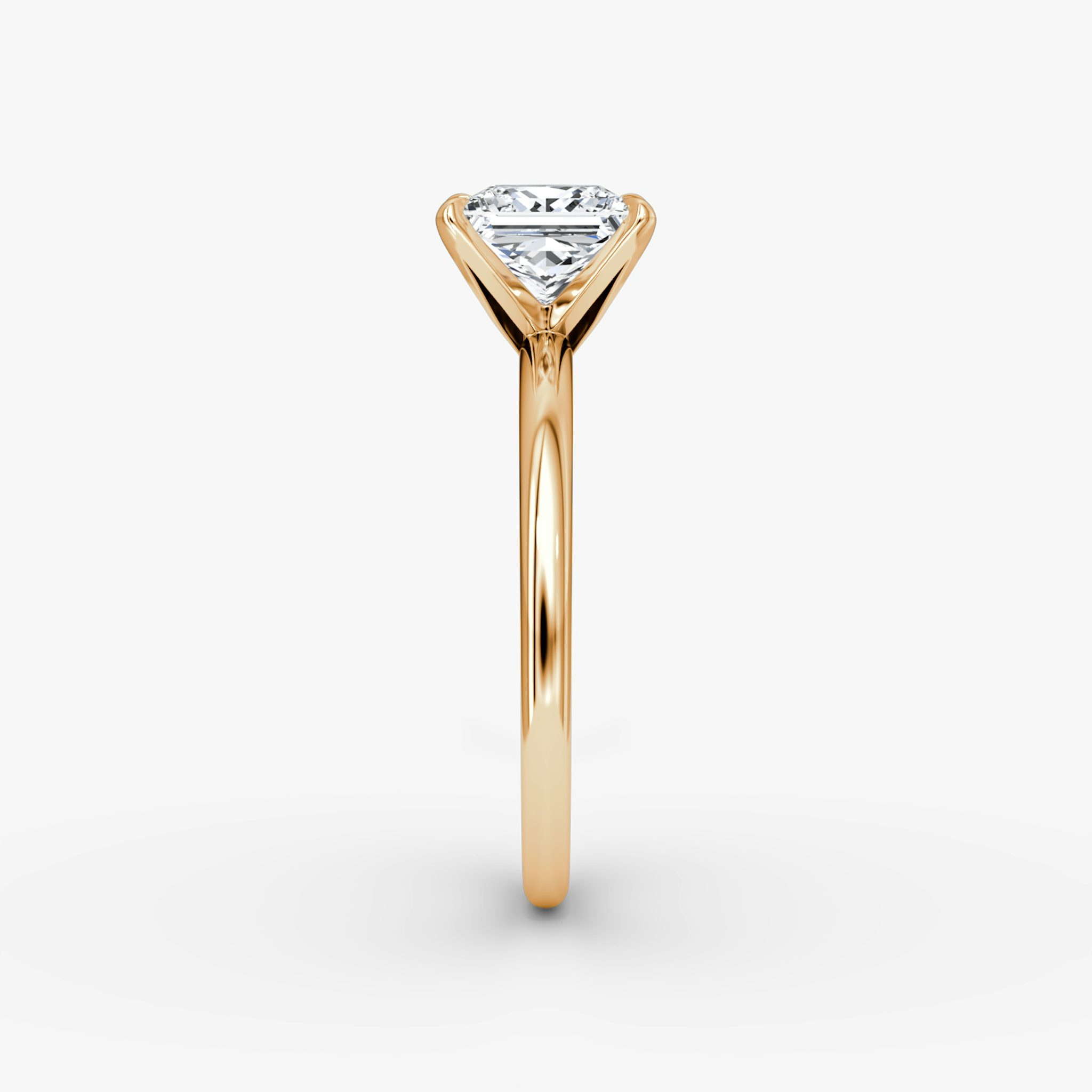 The V | Princess | 14k | Rose Gold | bandAccent: Plain | diamondOrientation: vertical | caratWeight: other