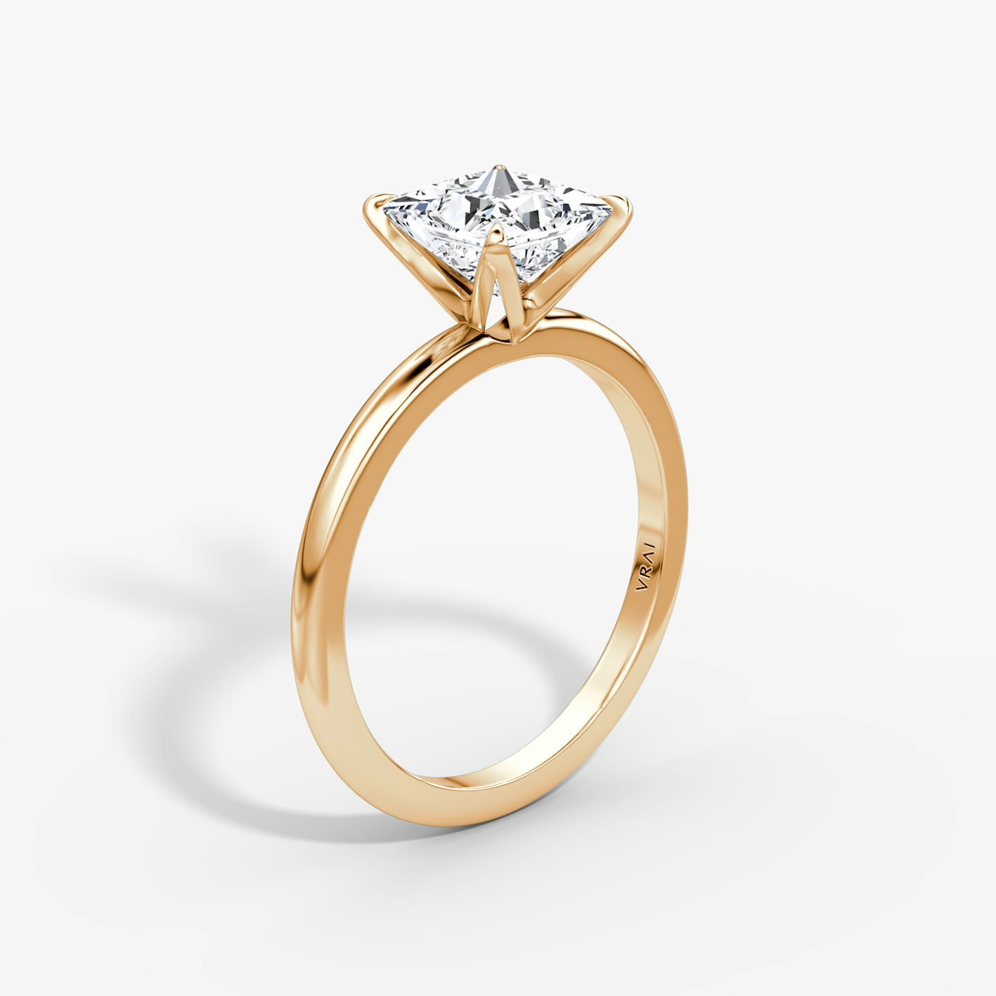 The V | Princess | 14k | Rose Gold | bandAccent: Plain | diamondOrientation: vertical | caratWeight: other