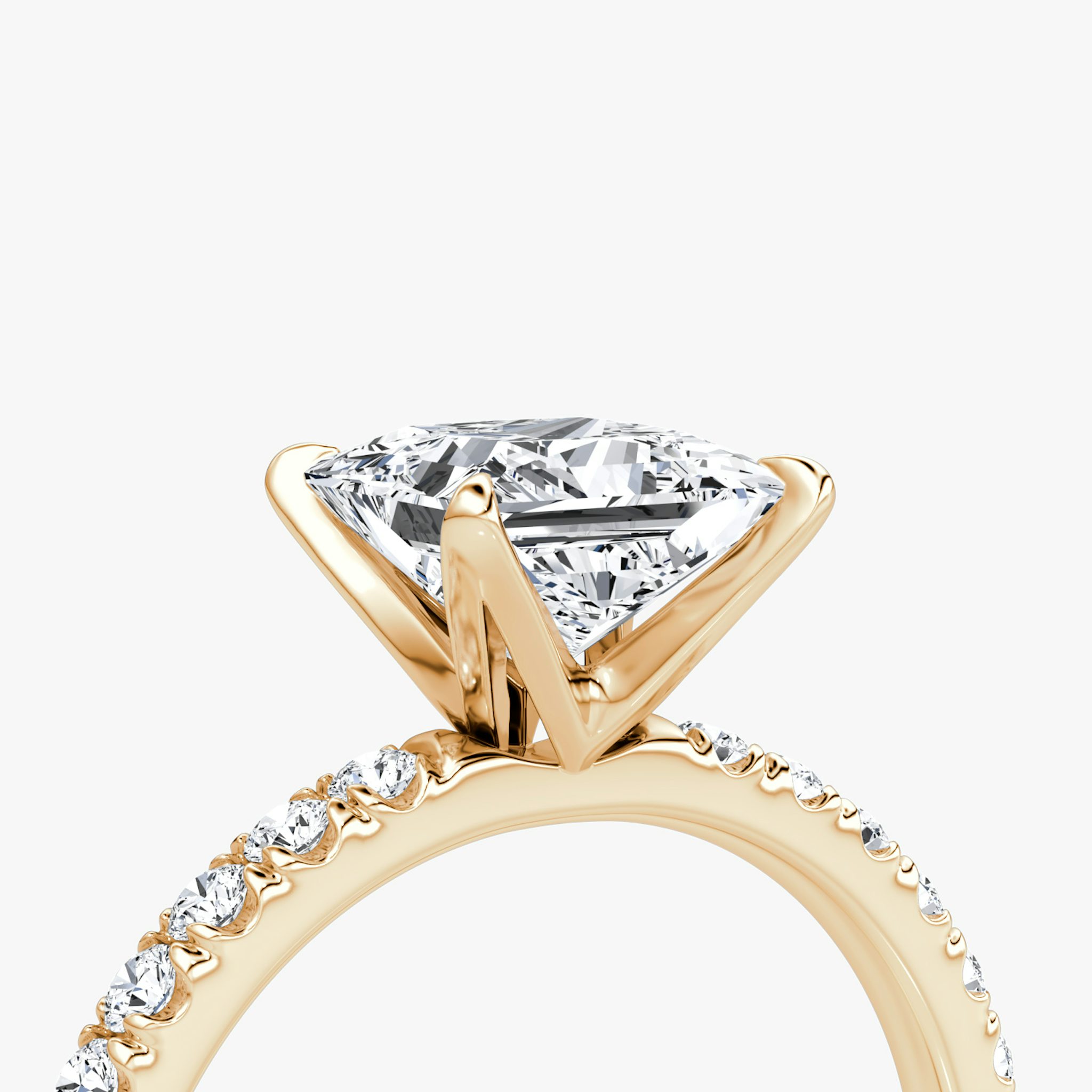 The V | Princess | 14k | Rose Gold | bandAccent: Pavé | diamondOrientation: vertical | caratWeight: other