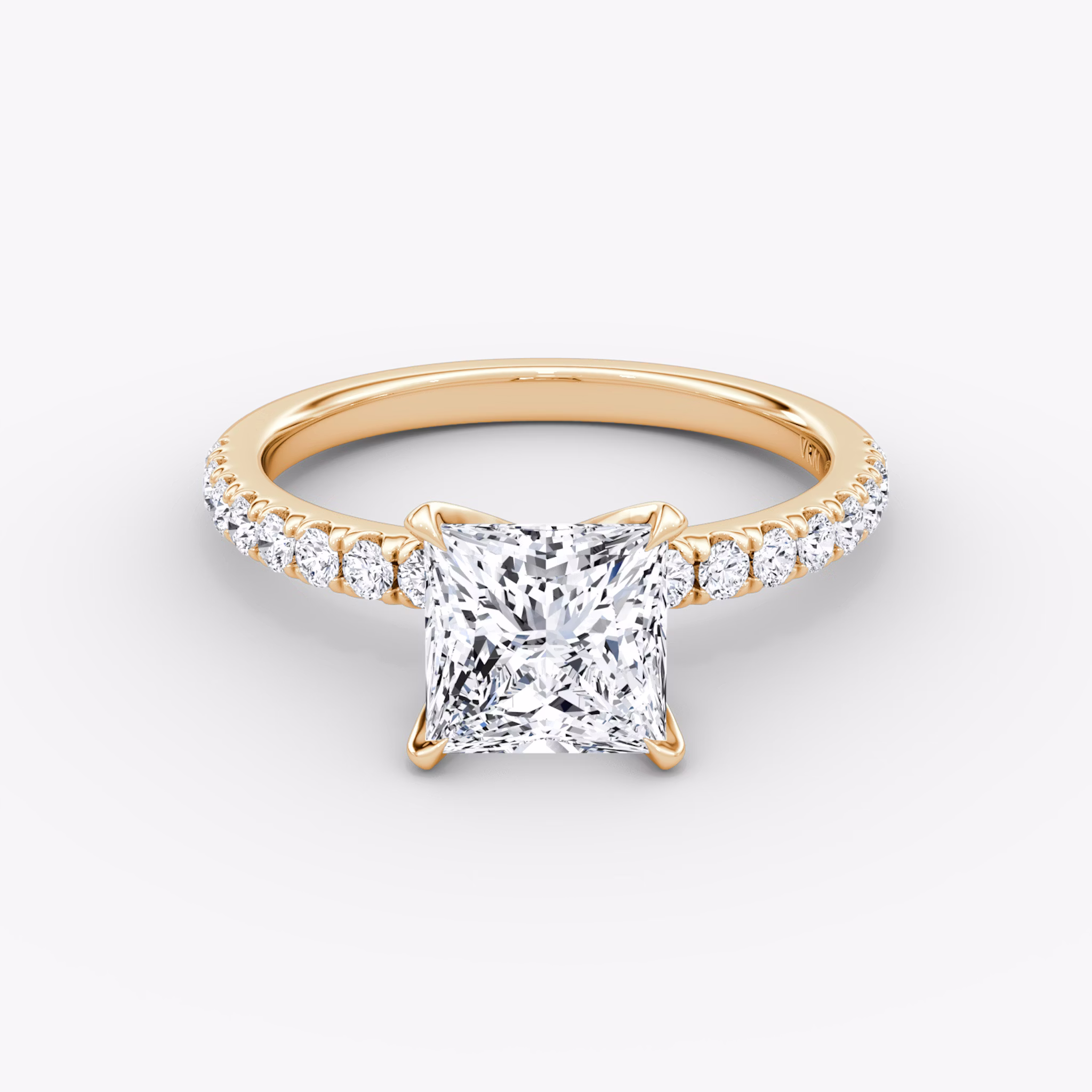 The V | Princess | 14k | Rose Gold | bandAccent: Pavé | diamondOrientation: vertical | caratWeight: other