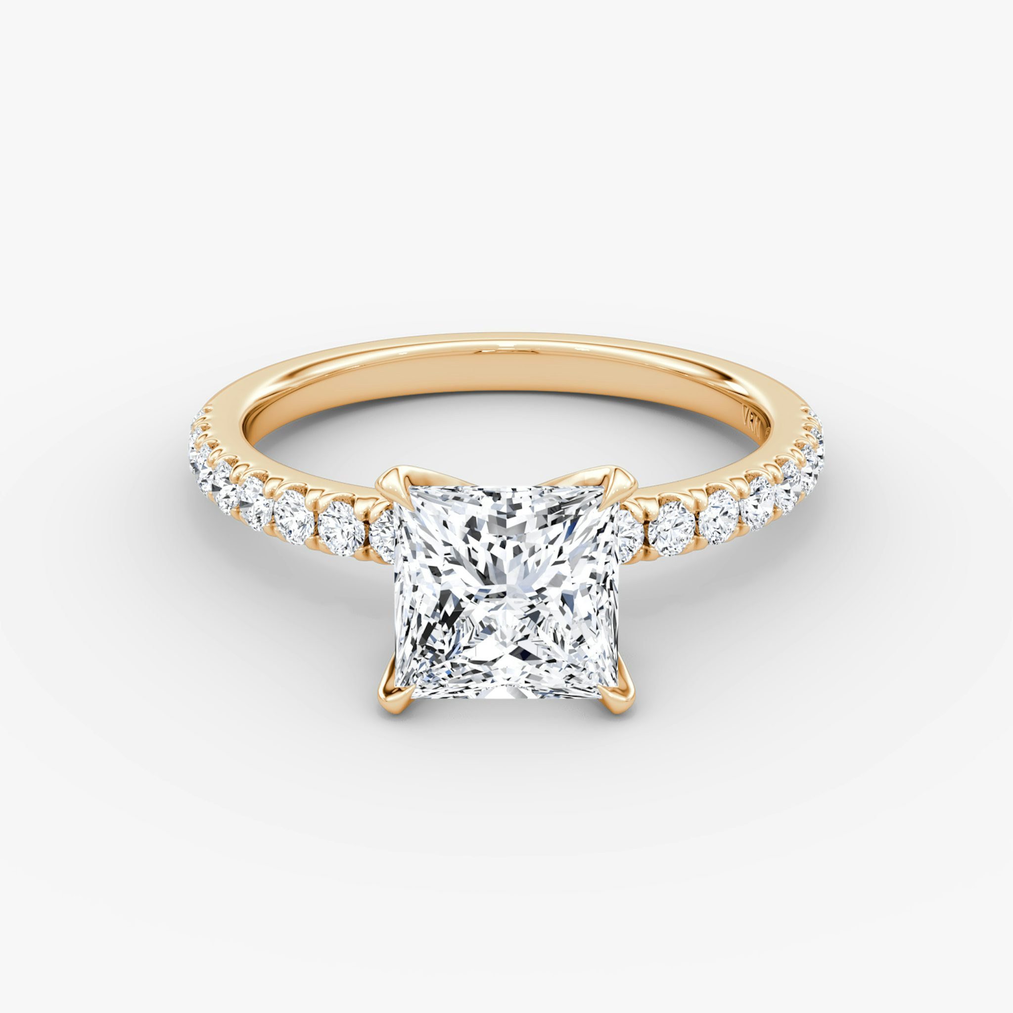 The V | Princess | 14k | Rose Gold | bandAccent: Pavé | diamondOrientation: vertical | caratWeight: other