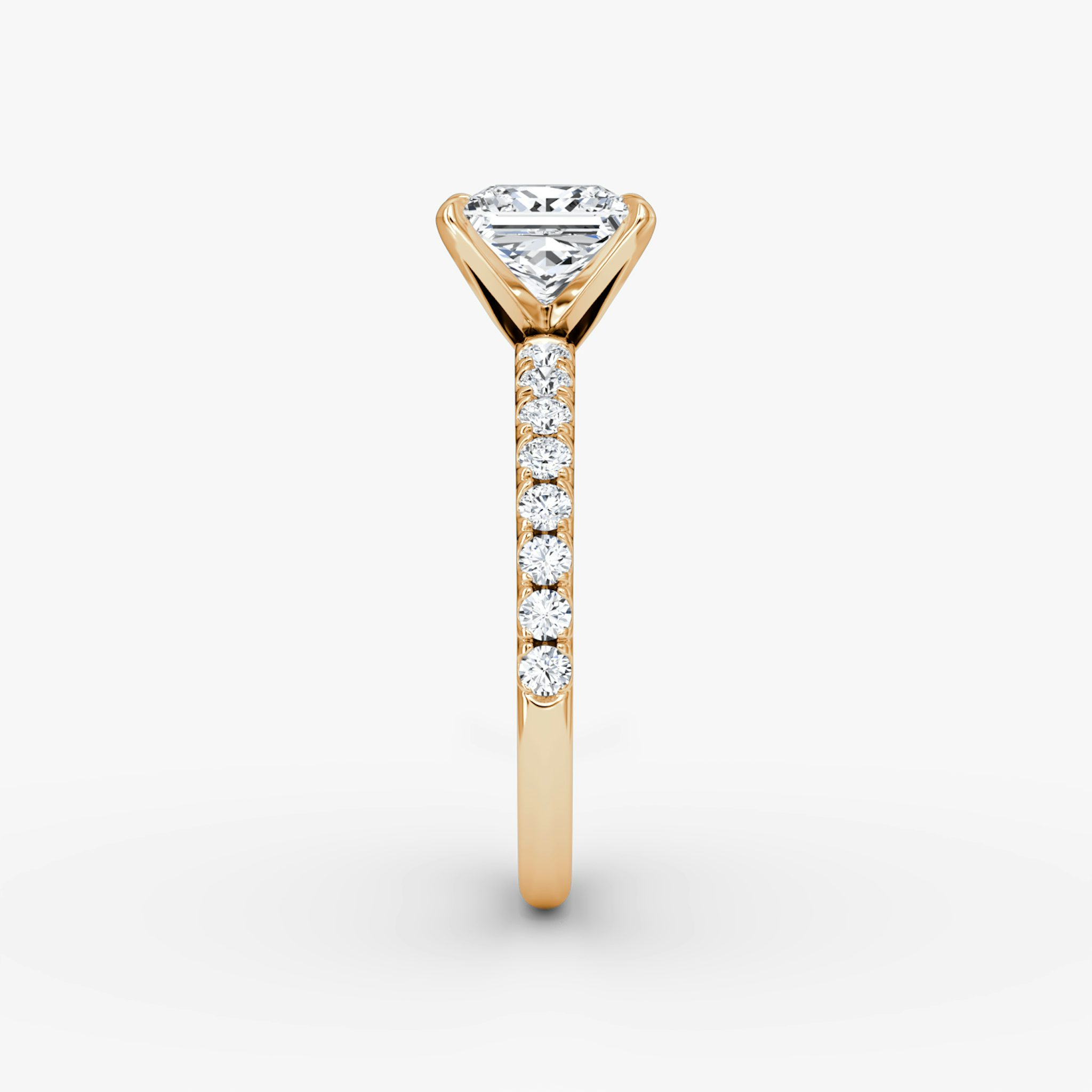 The V | Princess | 14k | Rose Gold | bandAccent: Pavé | diamondOrientation: vertical | caratWeight: other