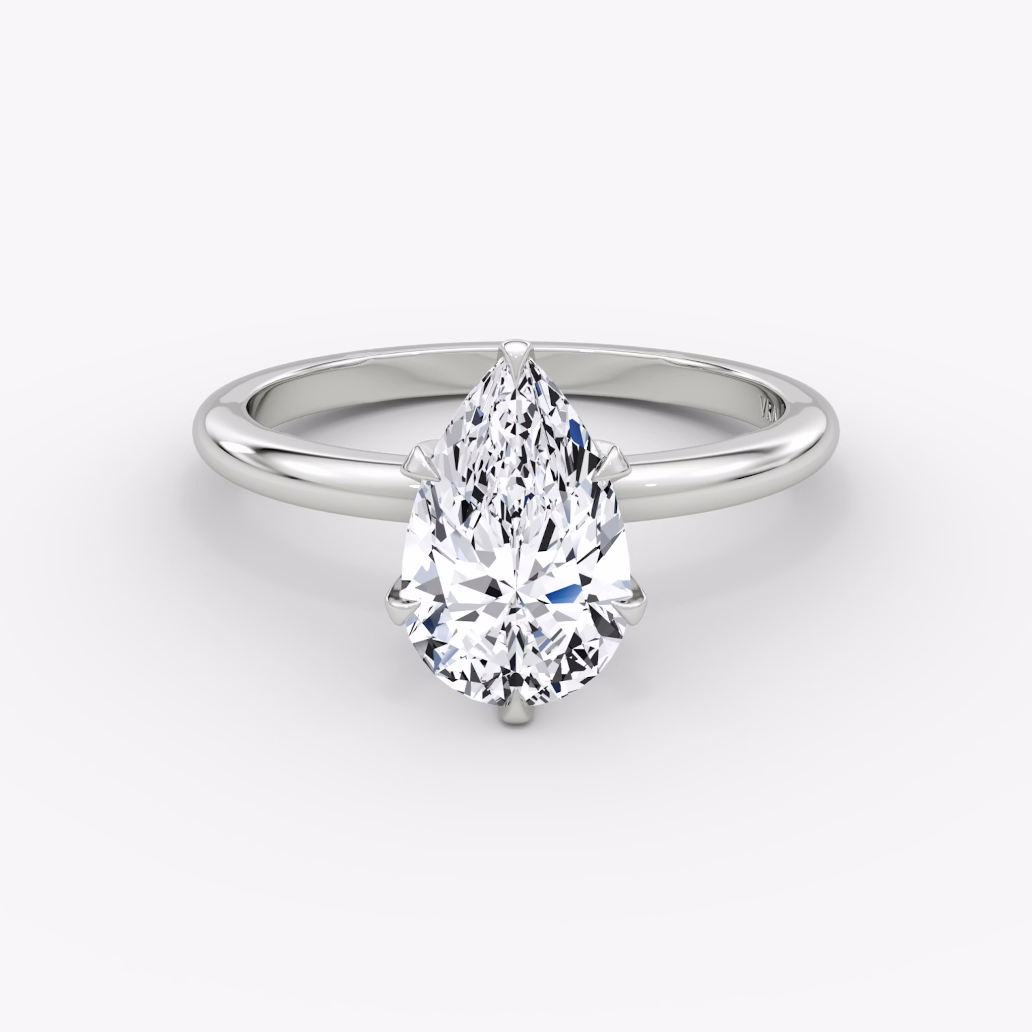 The V | Pear | 18k | White Gold | bandAccent: Plain | diamondOrientation: vertical | caratWeight: other