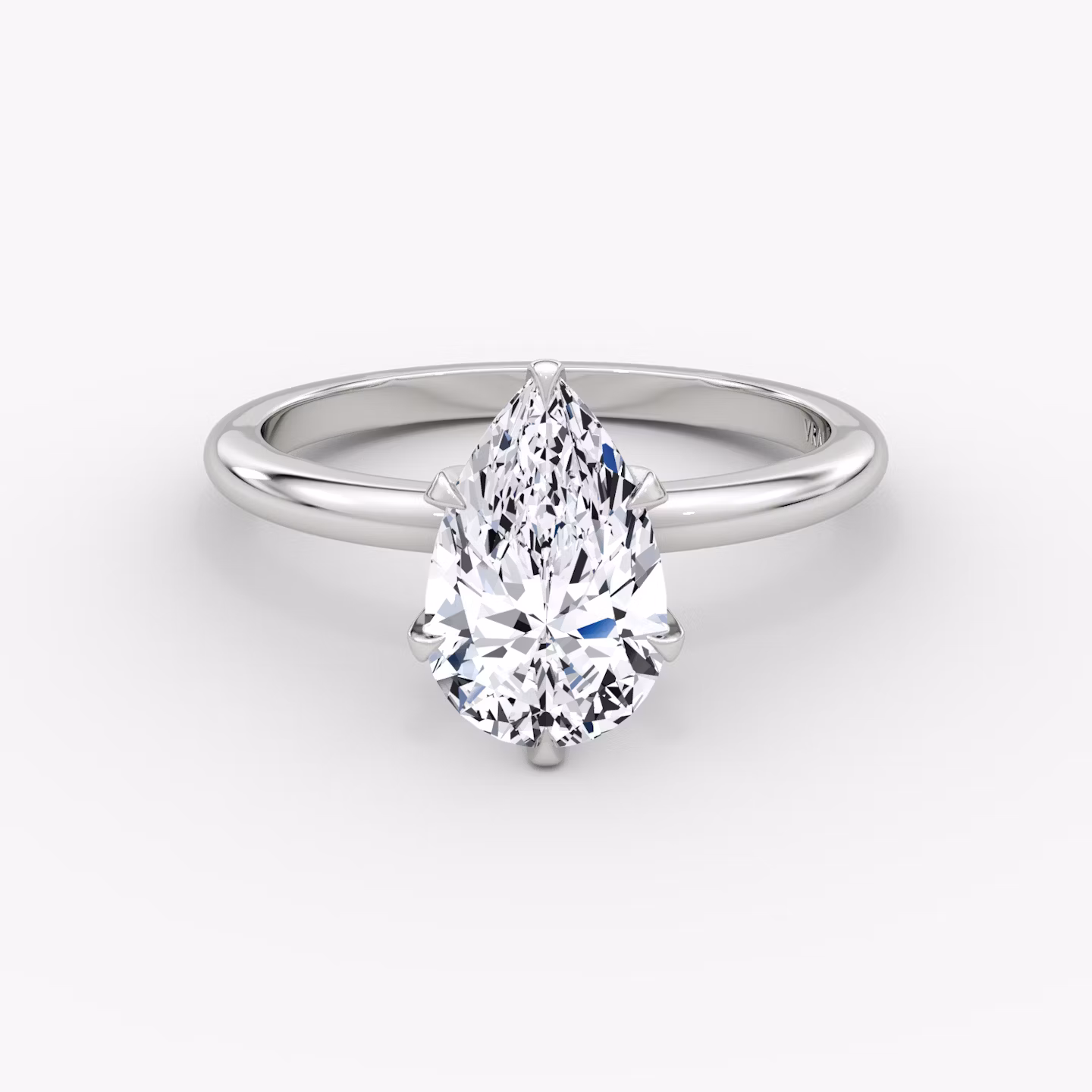 The V | Pear | Platinum | bandAccent: Plain | diamondOrientation: vertical | caratWeight: other