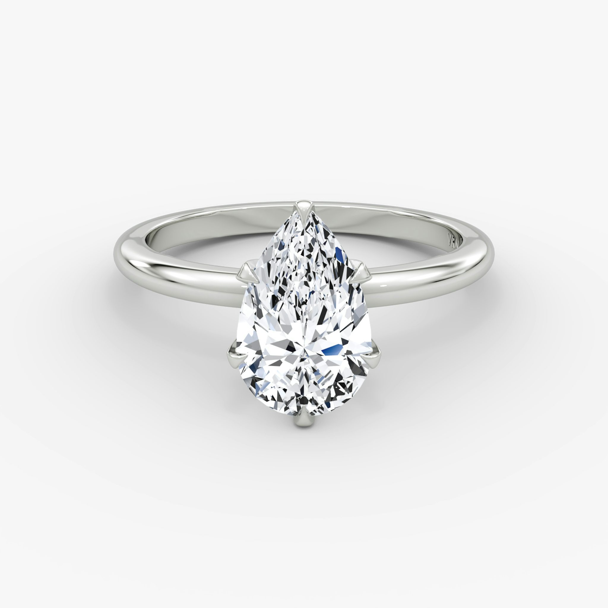 The V | Pear | 18k | White Gold | bandAccent: Plain | diamondOrientation: vertical | caratWeight: other