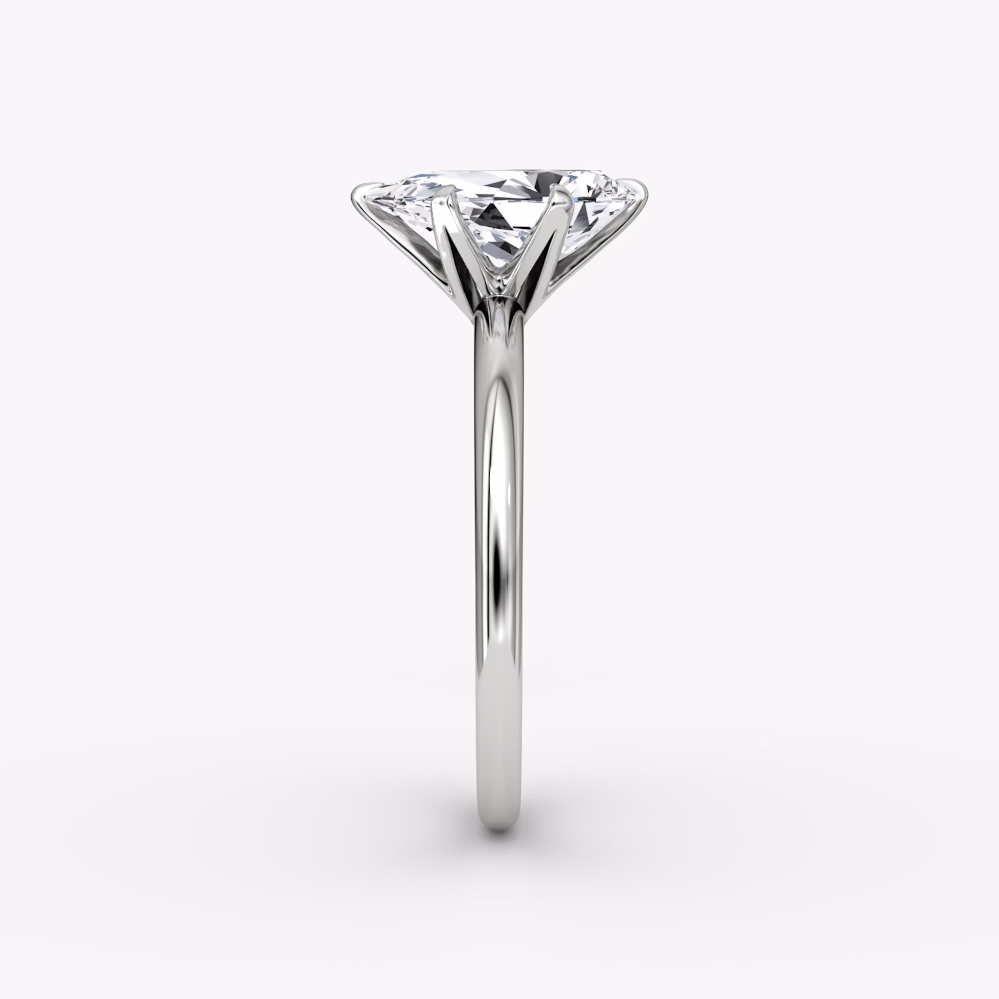 The V | Pear | 18k | White Gold | bandAccent: Plain | diamondOrientation: vertical | caratWeight: other